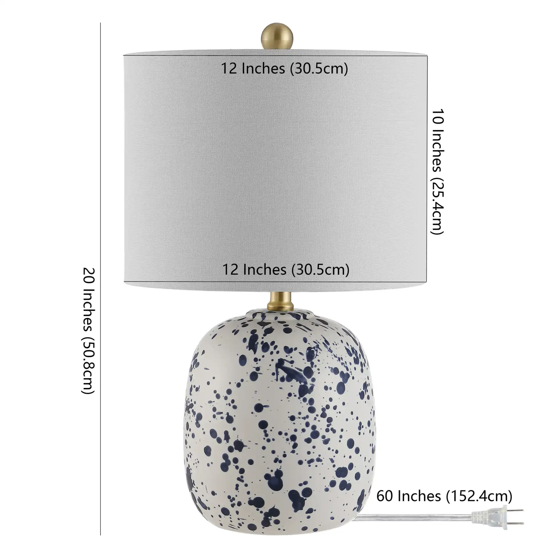 Wallace Table Lamp in Ivory, detail view