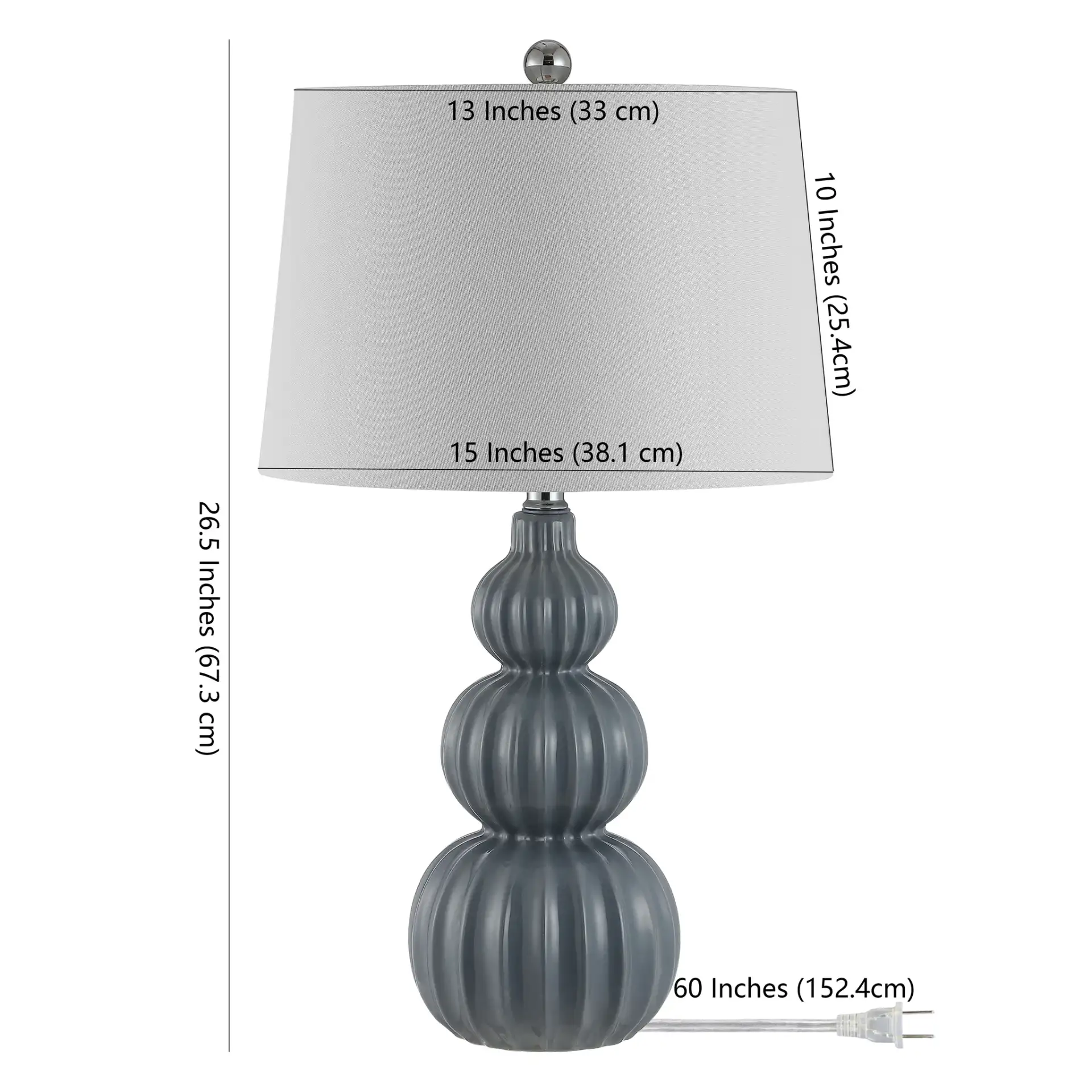 Corina Table Lamp in Gray, detail view