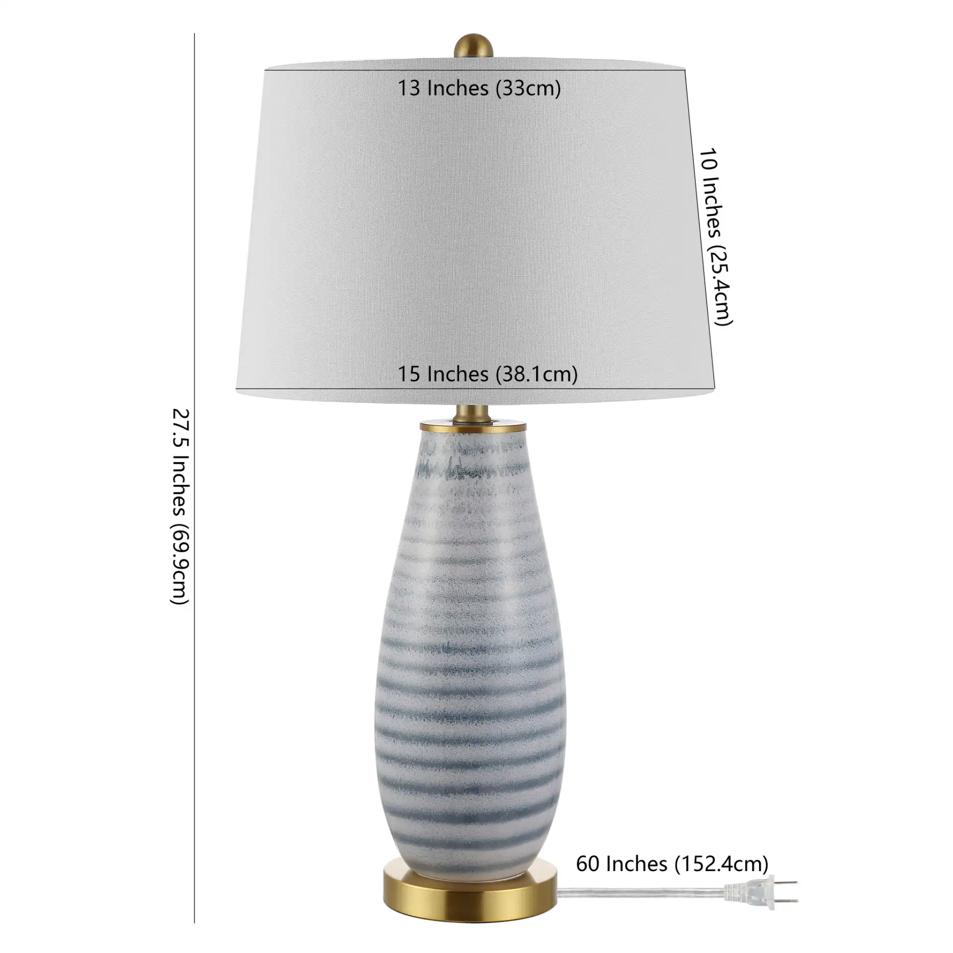 Eliana Table Lamp in Blue, detail view