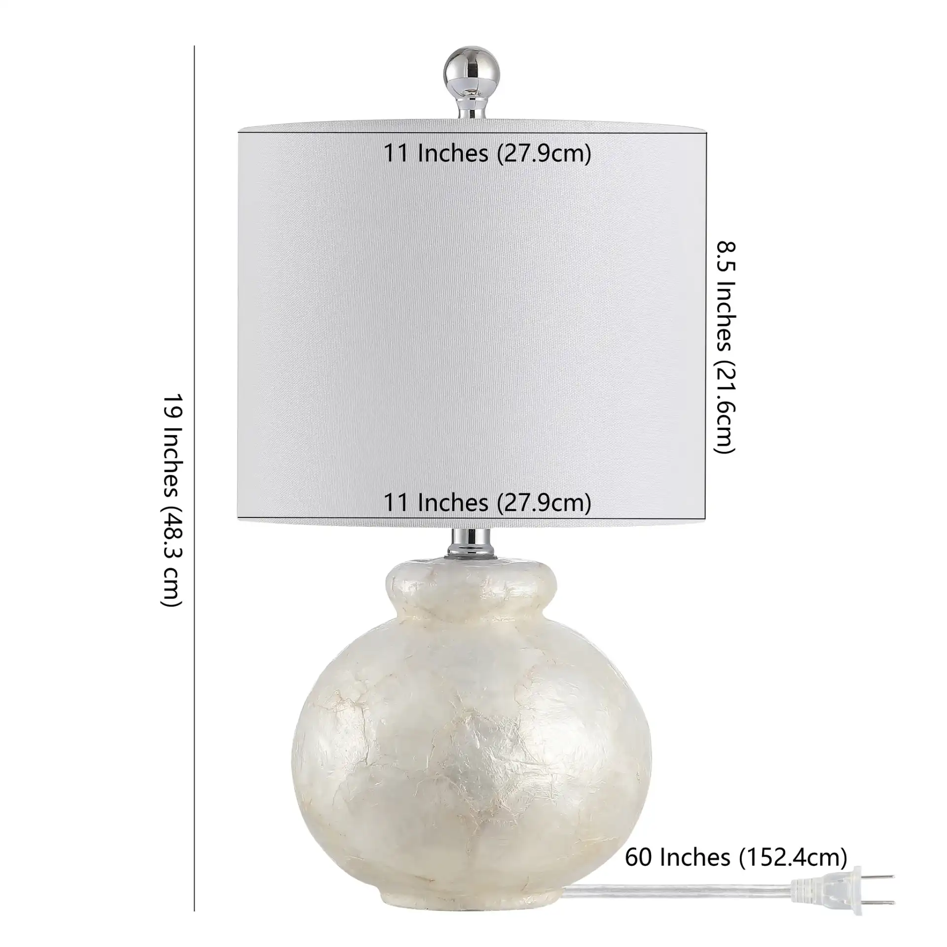 Ivy Table Lamp in Ivory, detail view