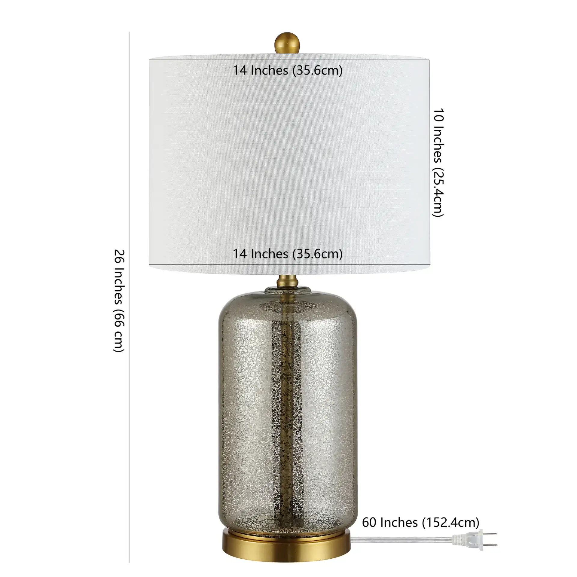 Novah Table Lamp in Silver, detail view