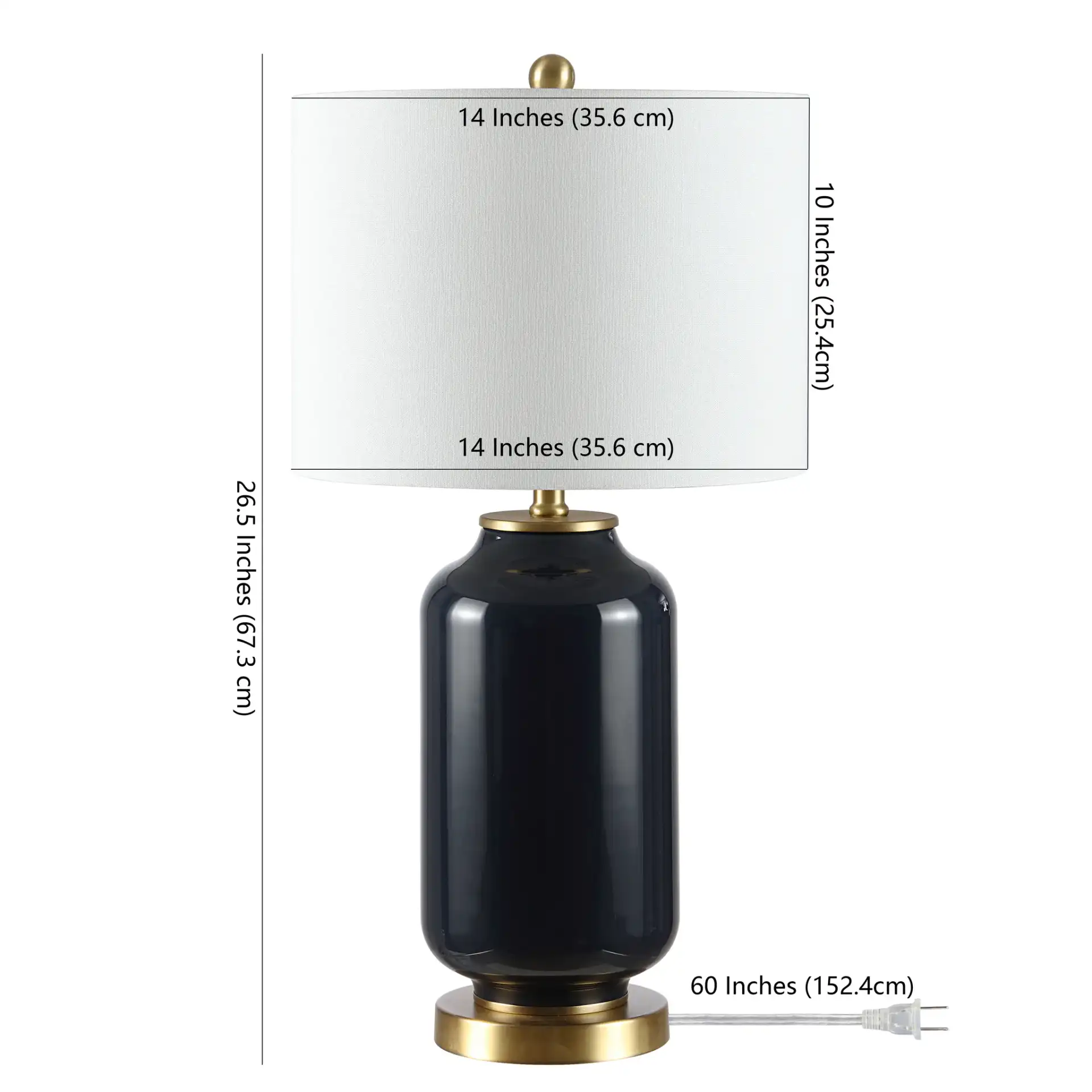 Amaia Table Lamp in Navy Blue, detail view