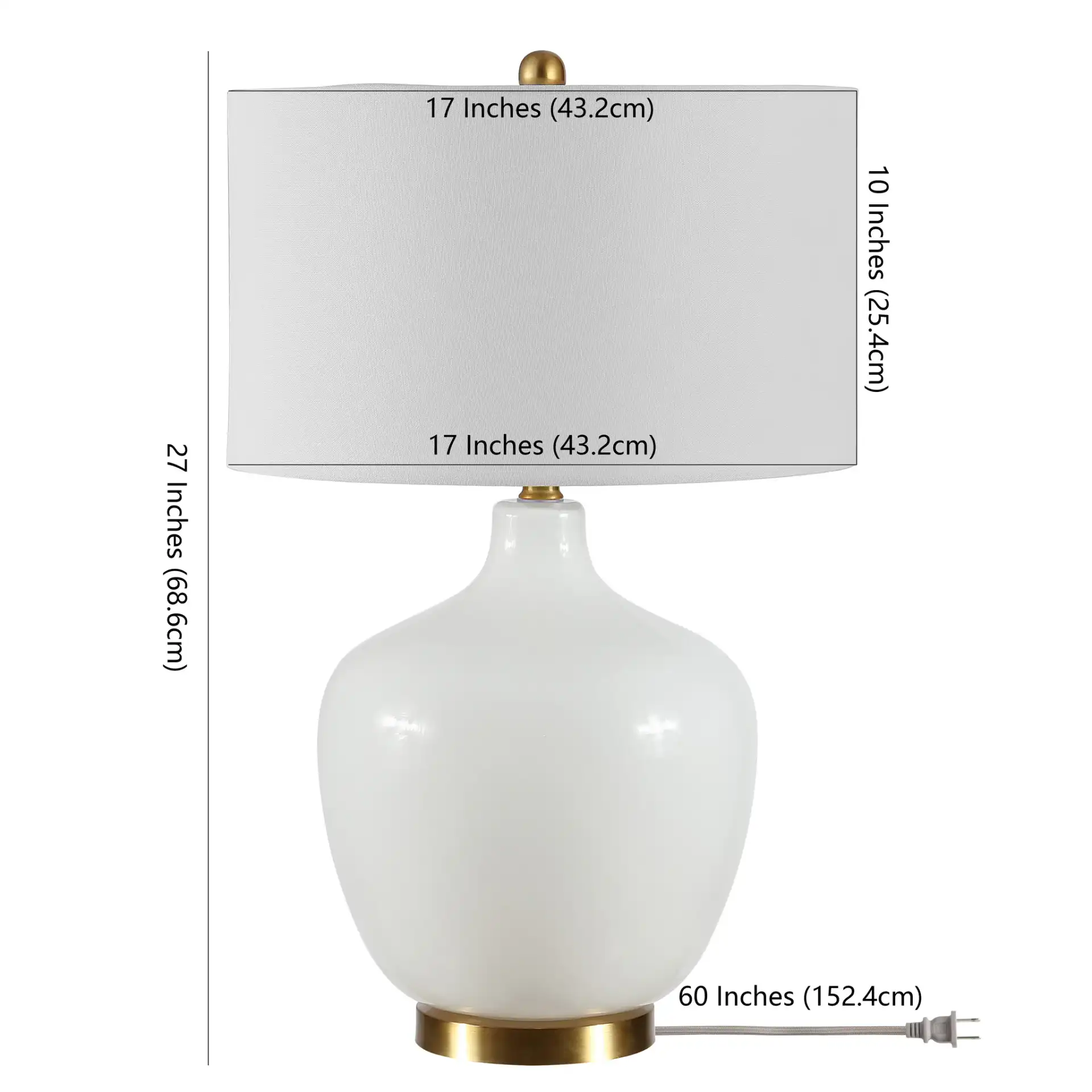 Eugenie Table Lamp in Antique White, detail view