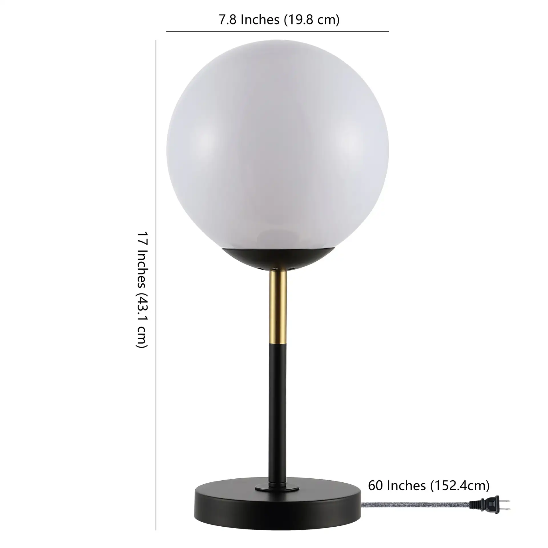 Gemini Table Lamp in Black / Gold, detail view