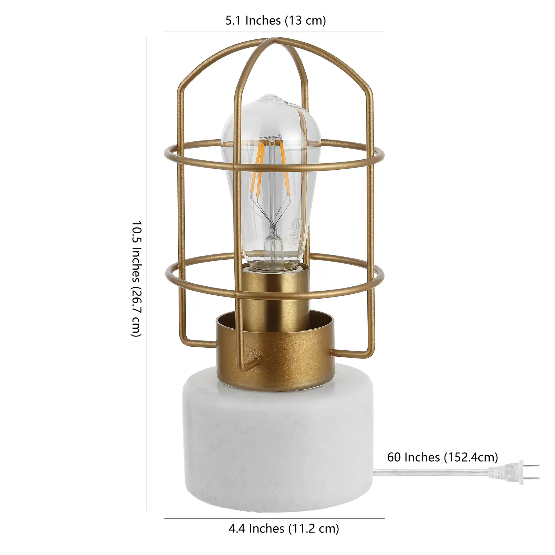 Sadaf Table Lamp in Brass / White, detail view