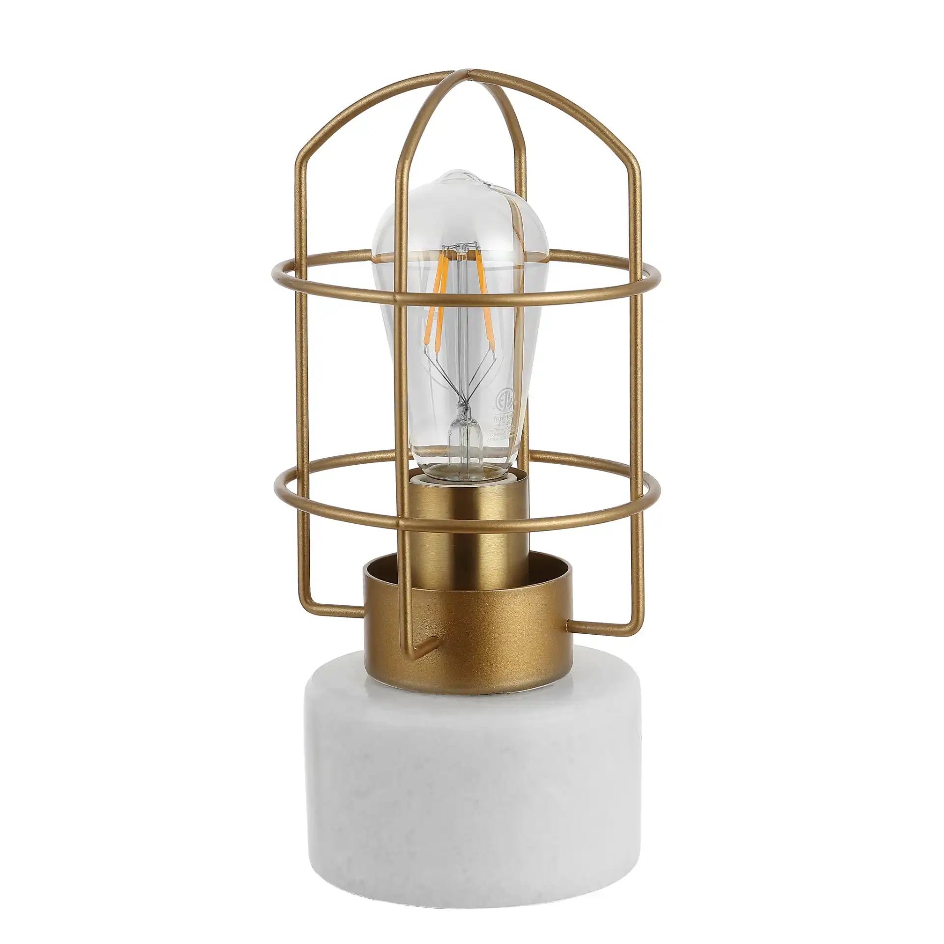 Sadaf Table Lamp in Brass / White, detail view
