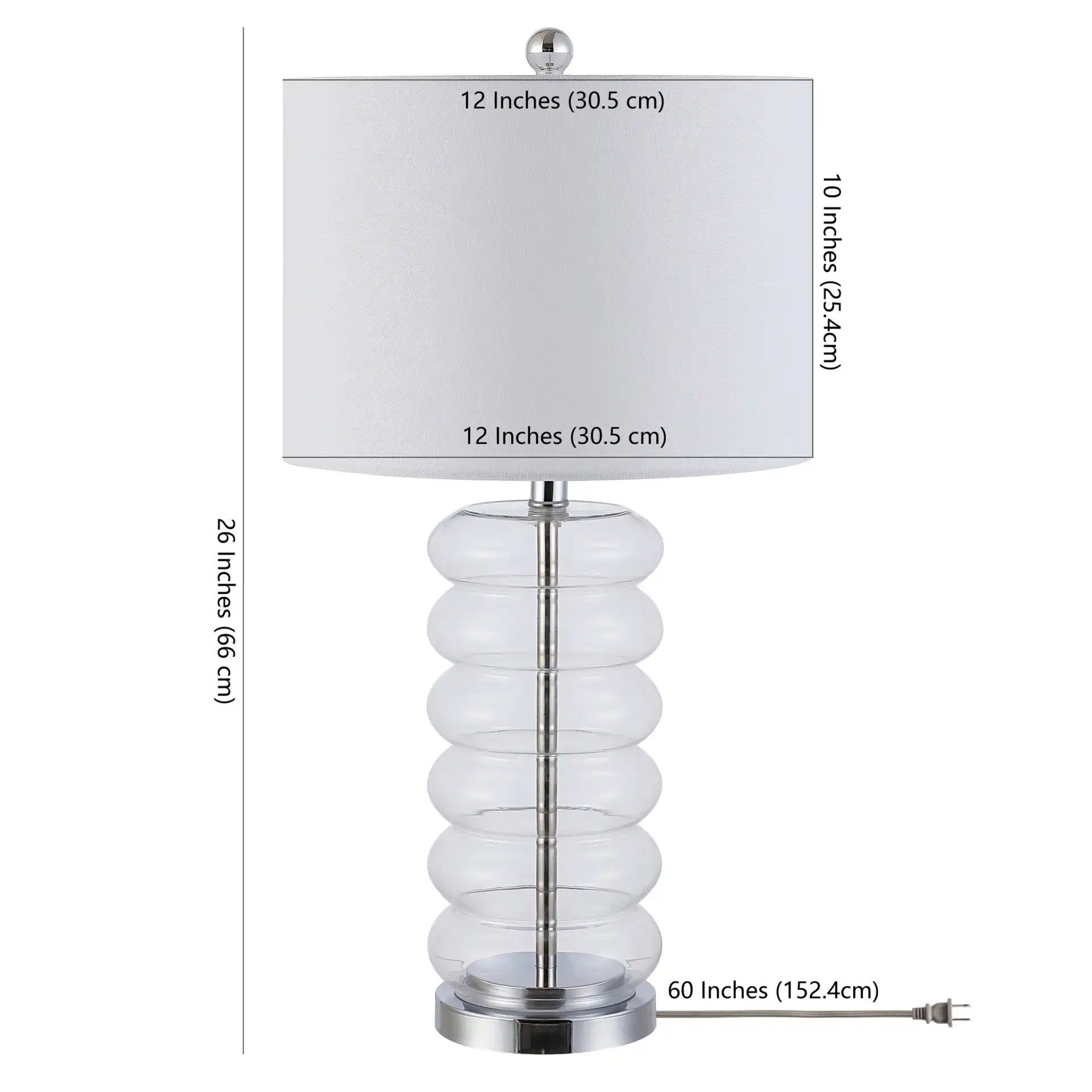 Peli Table Lamp in Clear, detail view