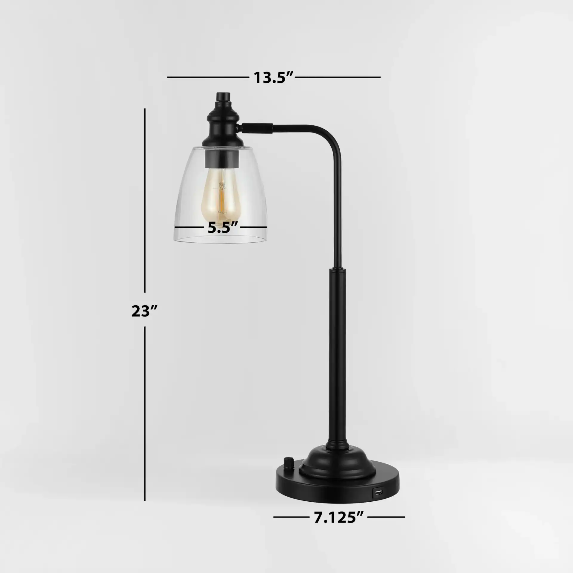 Rino Table Lamp in Black, detail view