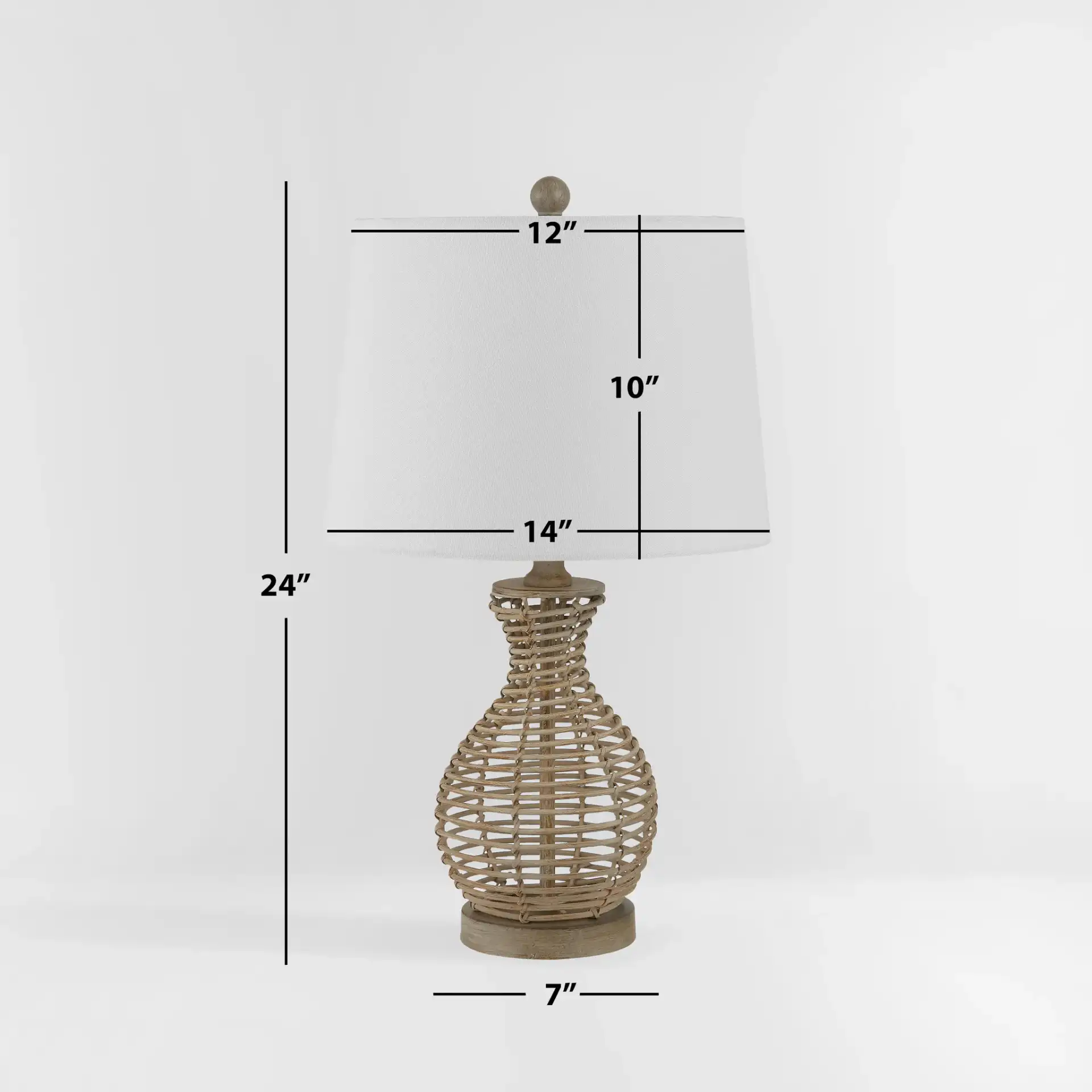 Flora Table Lamp in Natural, detail view