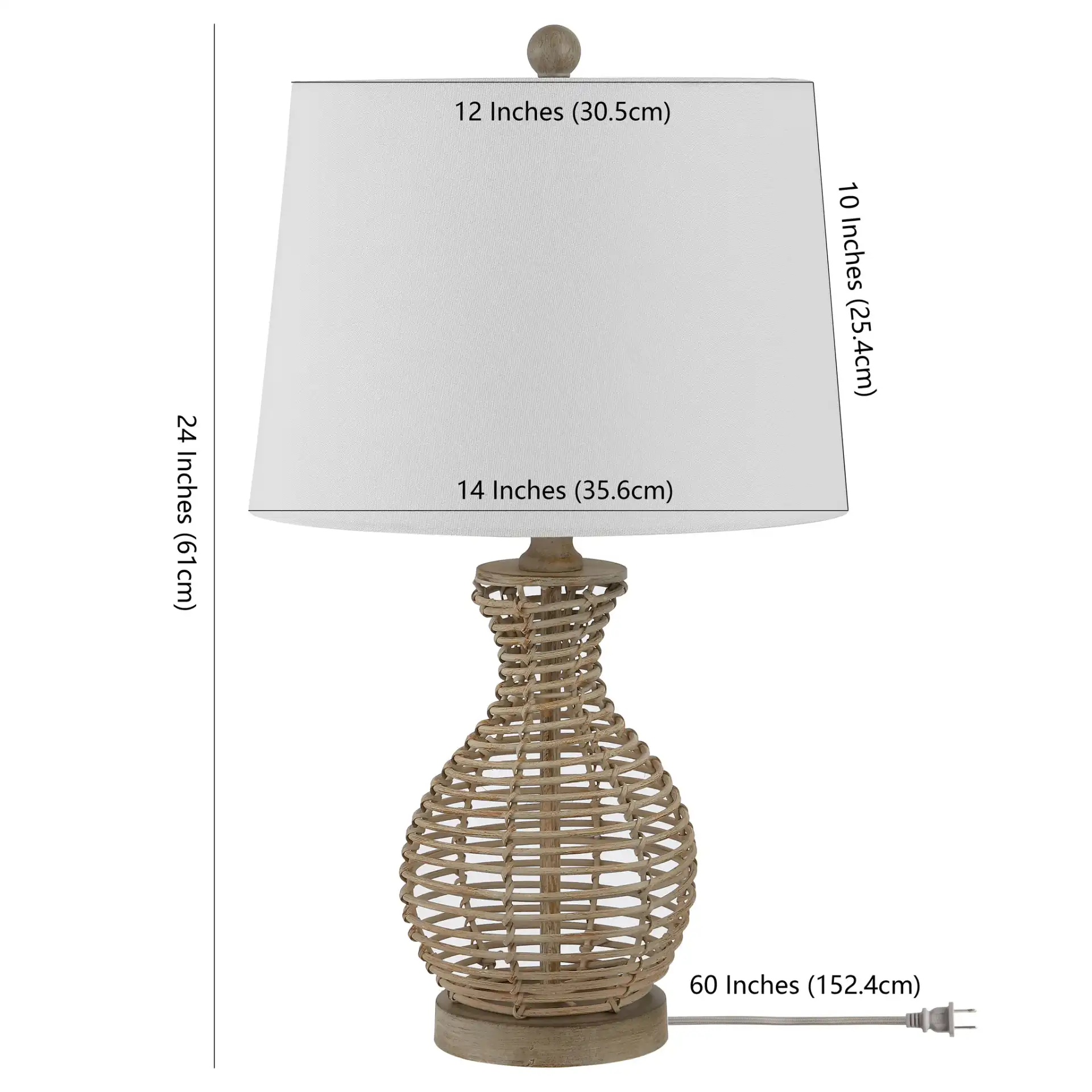 Flora Table Lamp in Natural, detail view