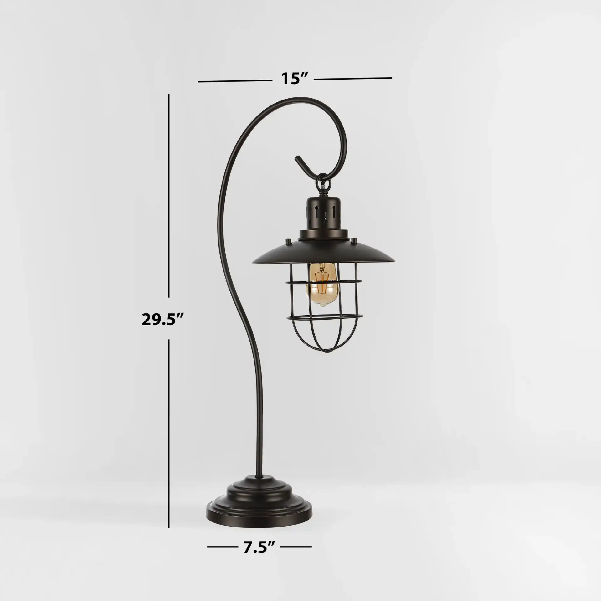Nora Table Lamp in Black, detail view