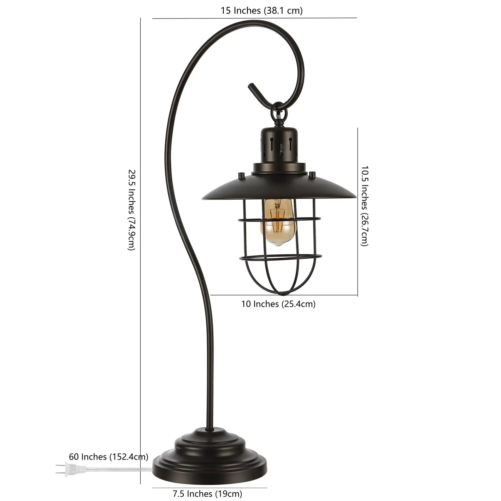 Nora Table Lamp in Black, detail view