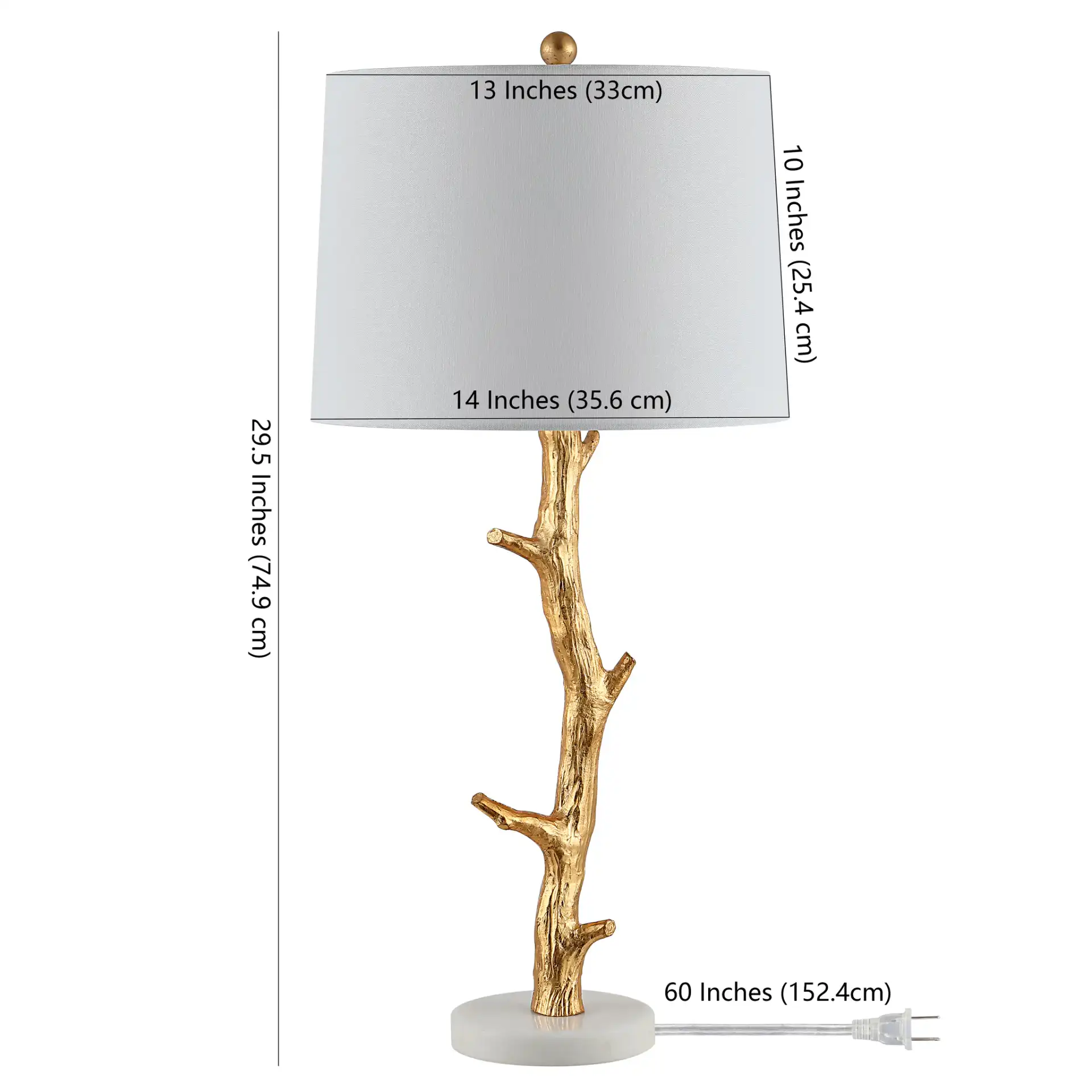 Olenna Table Lamp in Gold Leaf, detail view