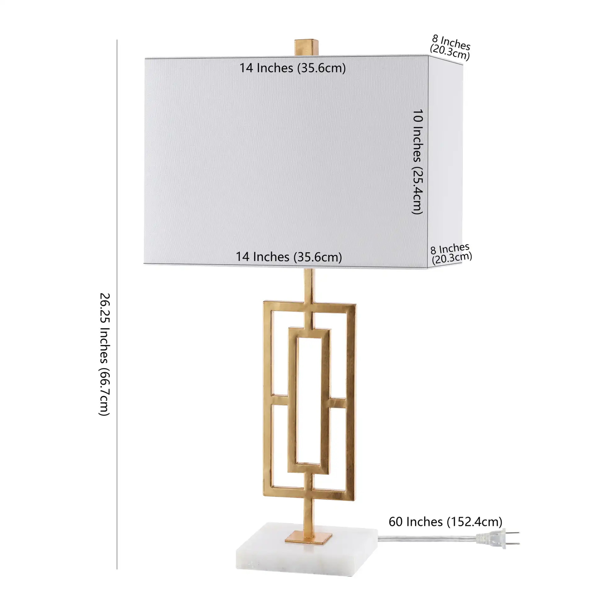 Yara Table Lamp (Set Of 2) in Gold Leaf / White, detail view