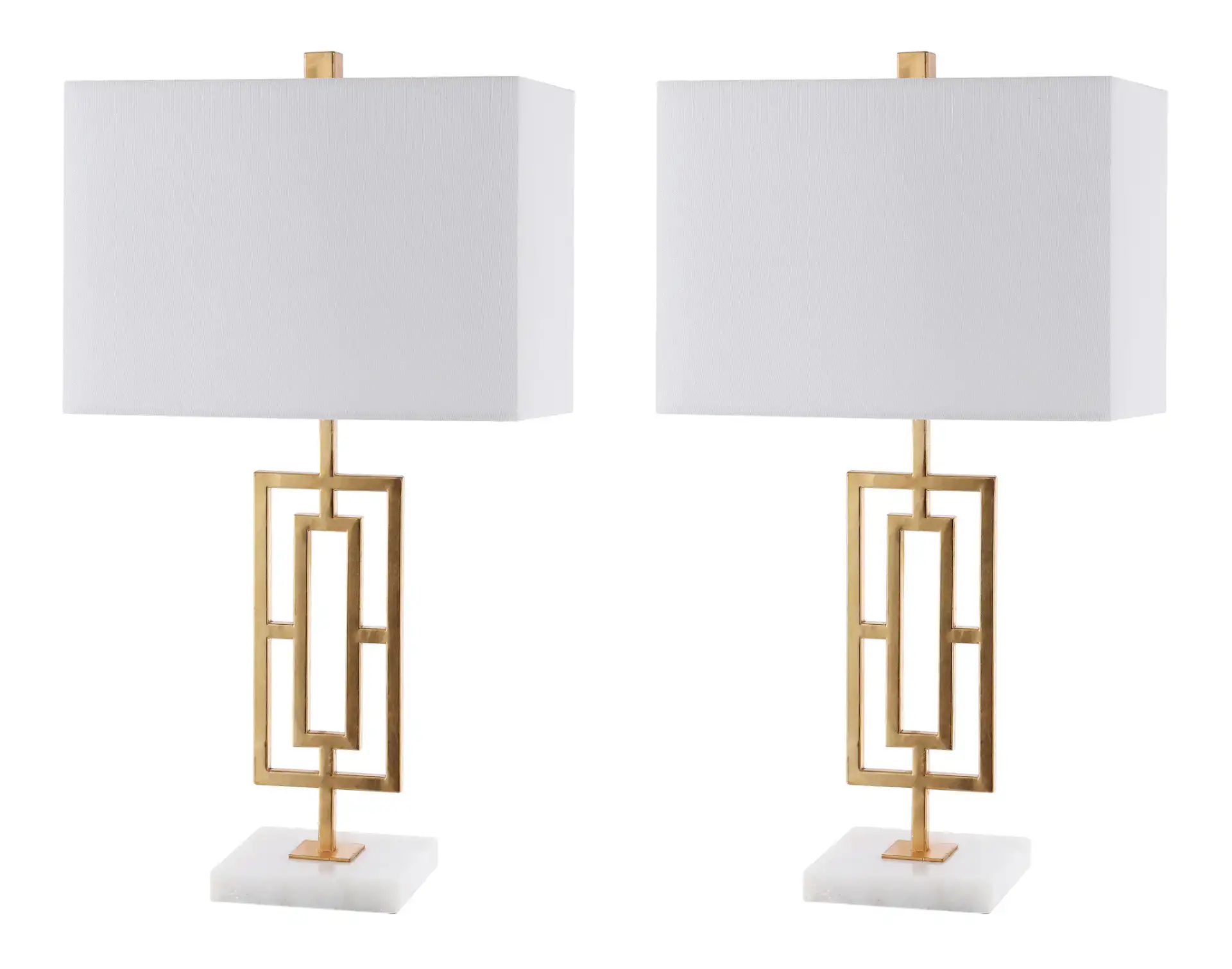 Yara Table Lamp (Set Of 2) in Gold Leaf / White, detail view