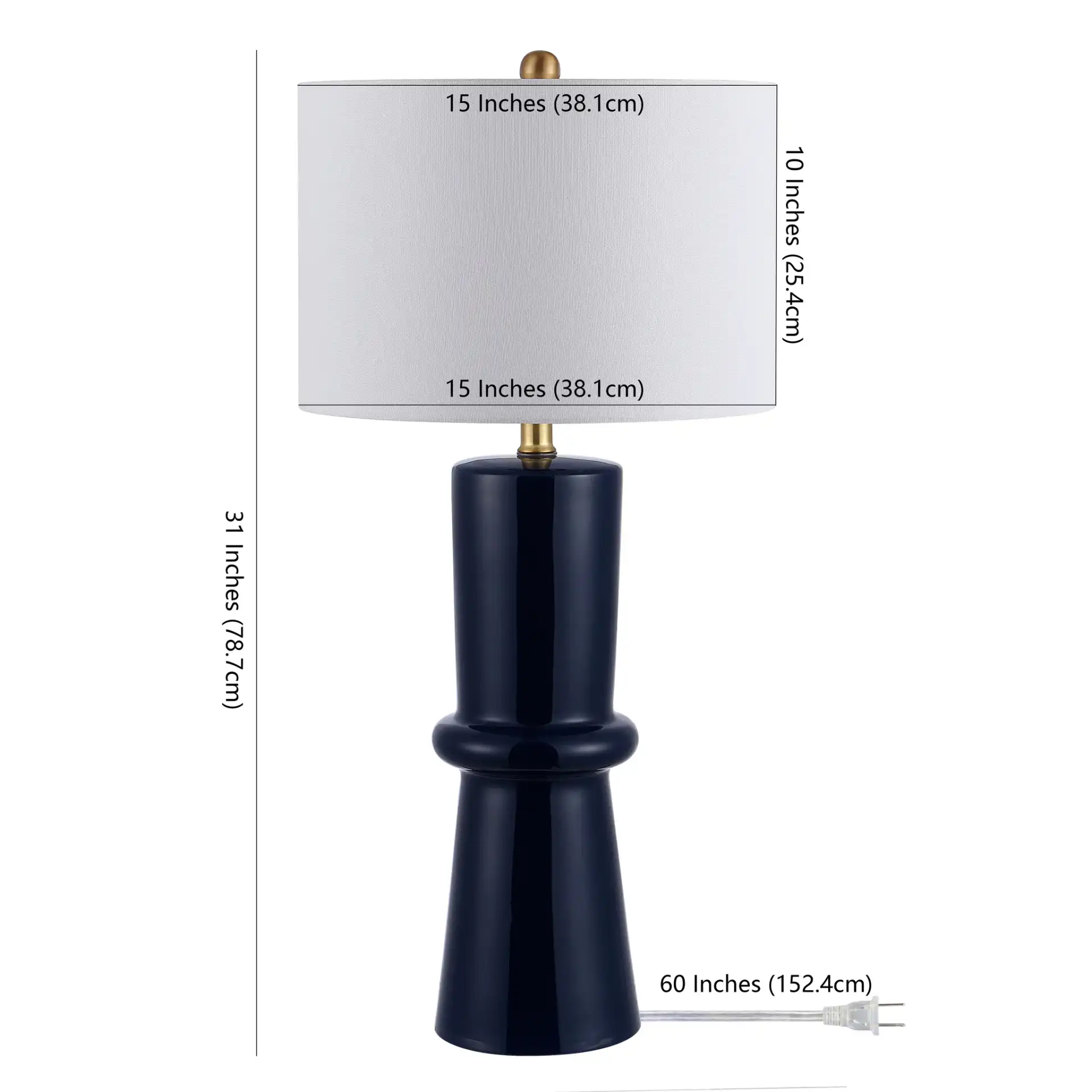 Ellaria Table Lamp (Set Of 2) in Navy Blue, detail view