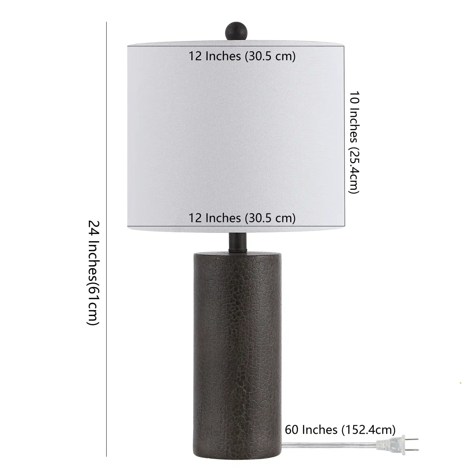 Nori Table Lamp in Dark Gray, detail view