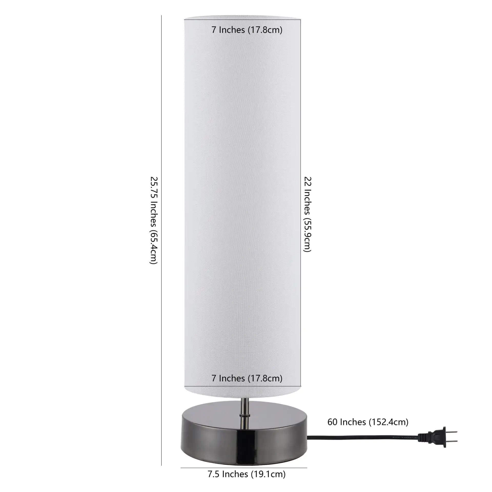 Wick Table Lamp in Nickel, detail view