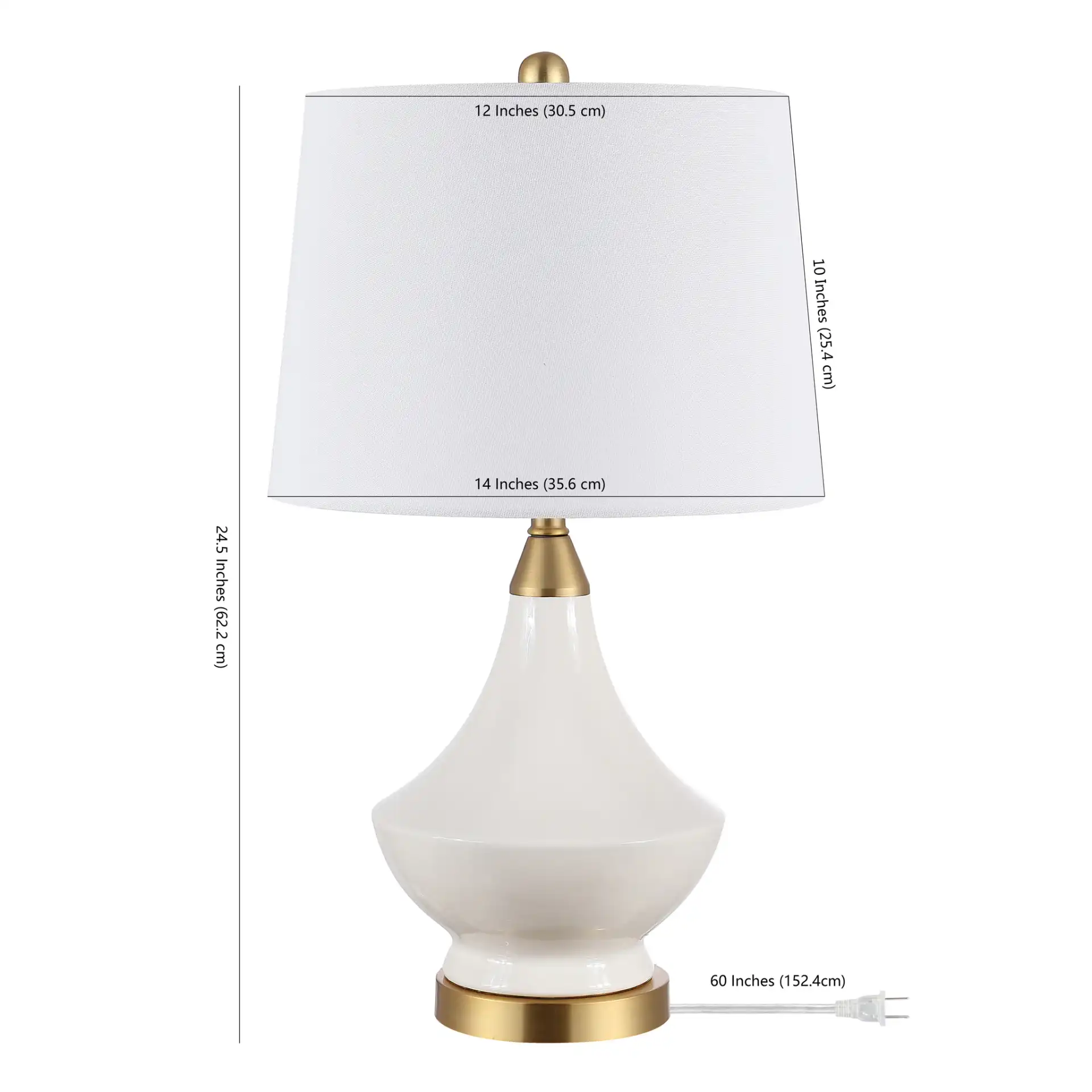 Marlowe Table Lamp (Set Of 2) in White, detail view