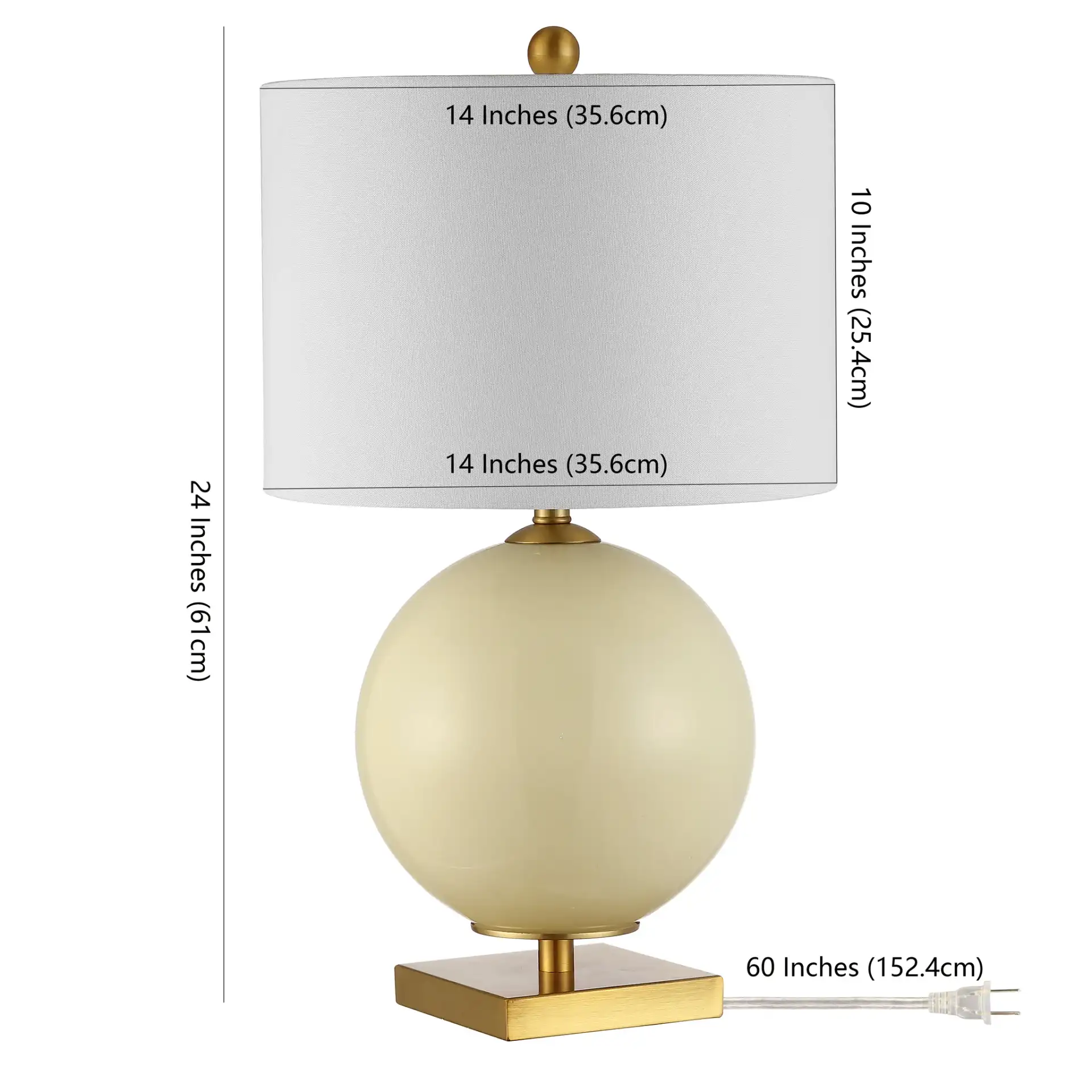 Anina Table Lamp (Set Of 2) in Cream, detail view
