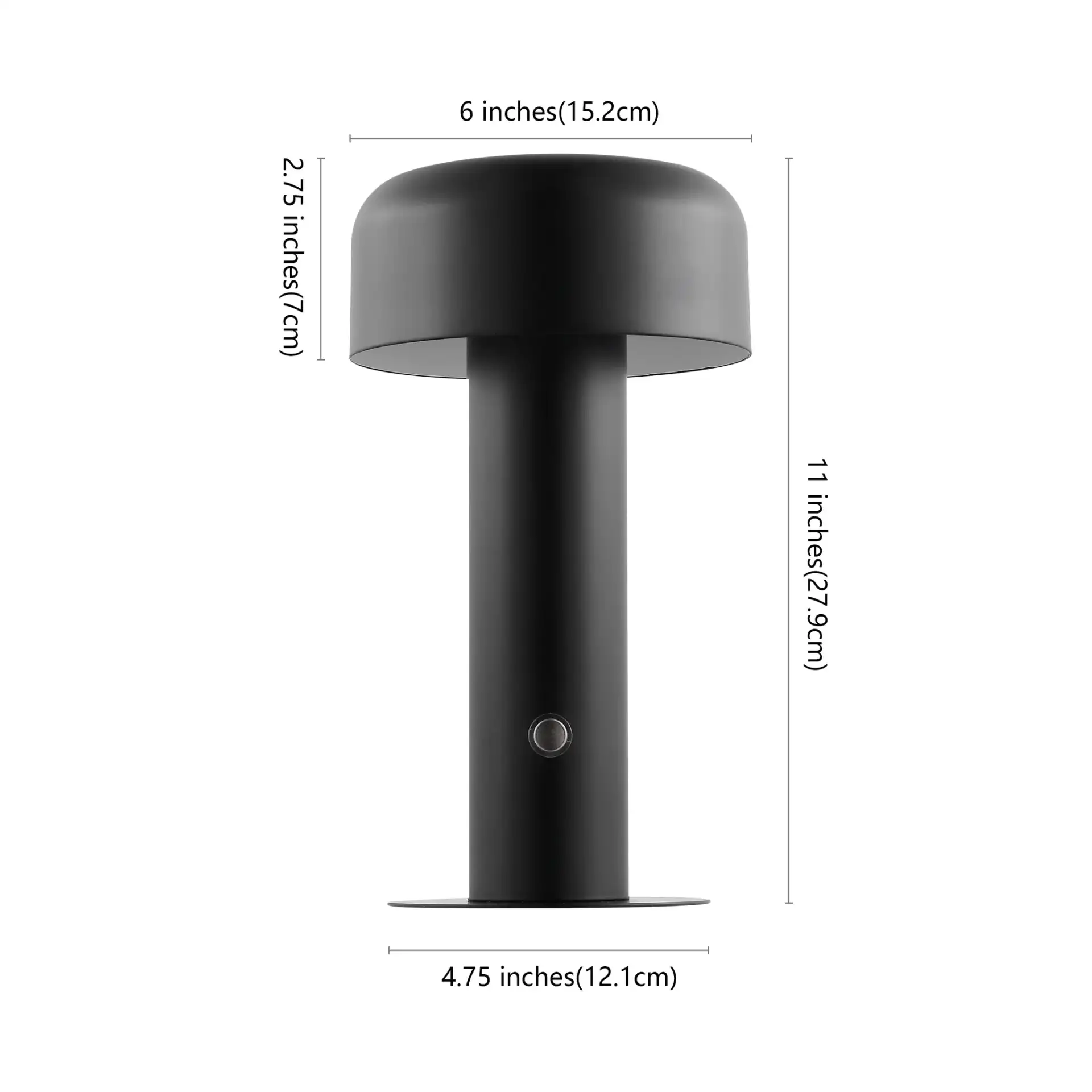 Mayella Rechargeable Led Table Lamp in Black, detail view