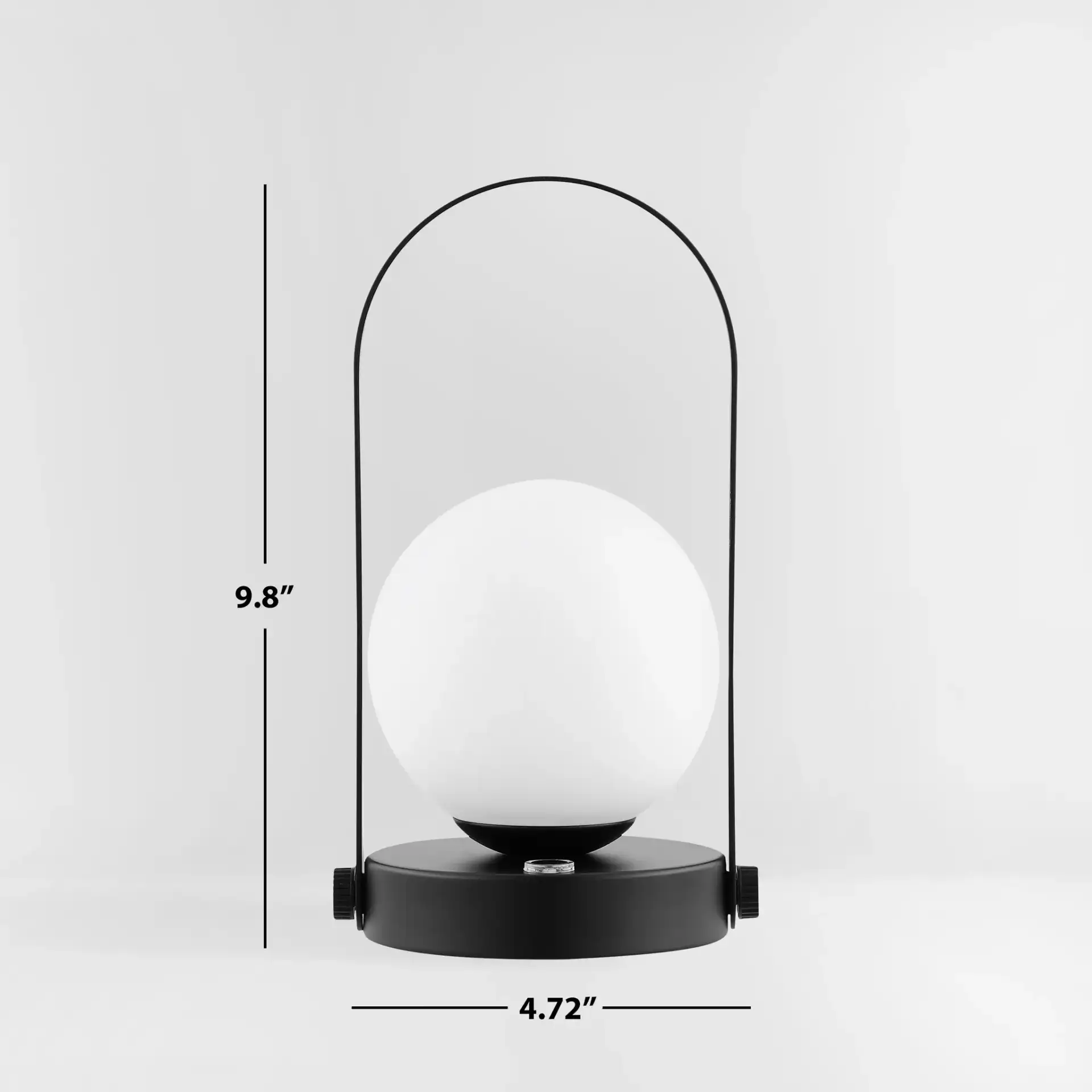 Meira Rechargeable Led Table Lamp in Black, detail view