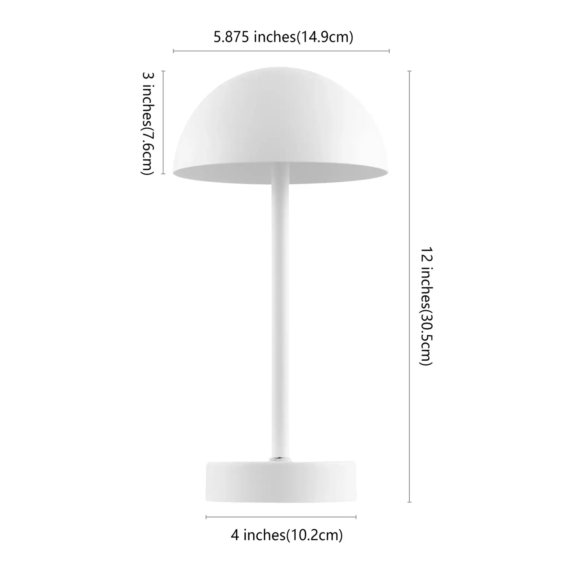 Helene Rechargeable Led Table Lamp in White, detail view