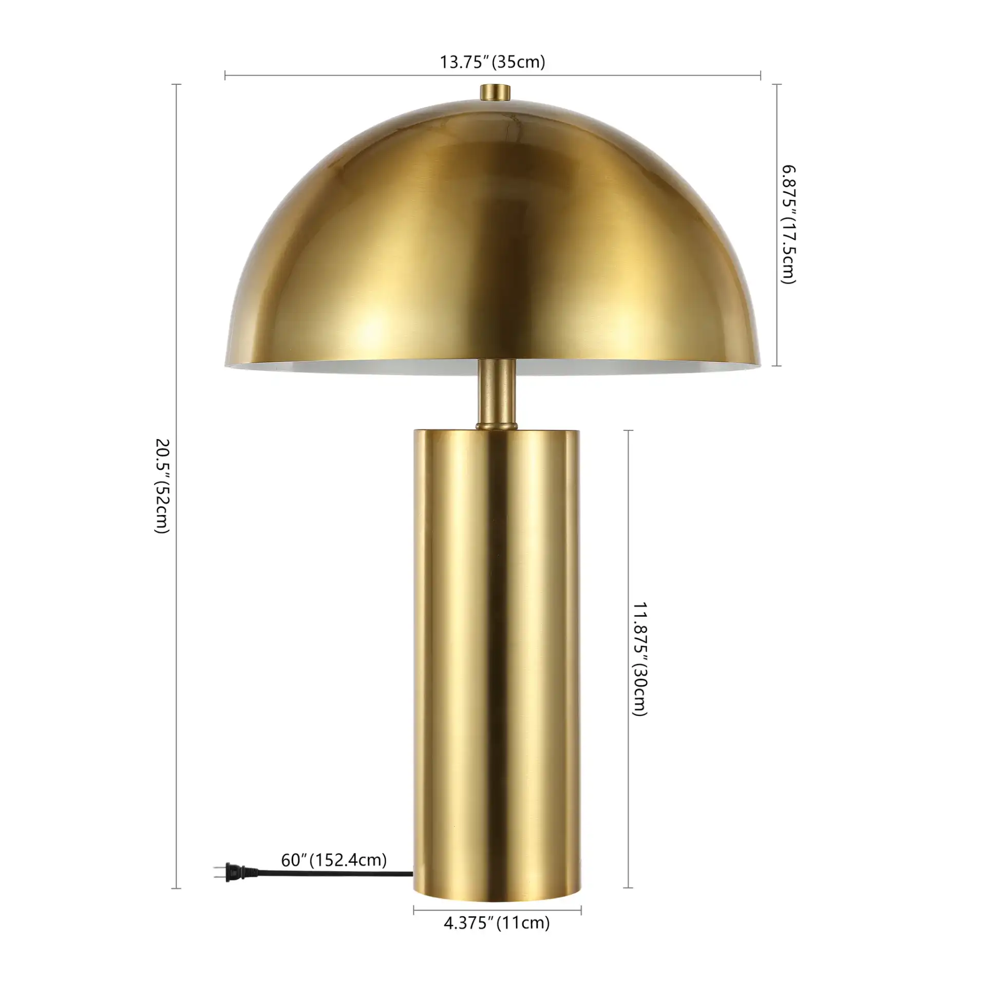 Iria Table Lamp in Gold, detail view