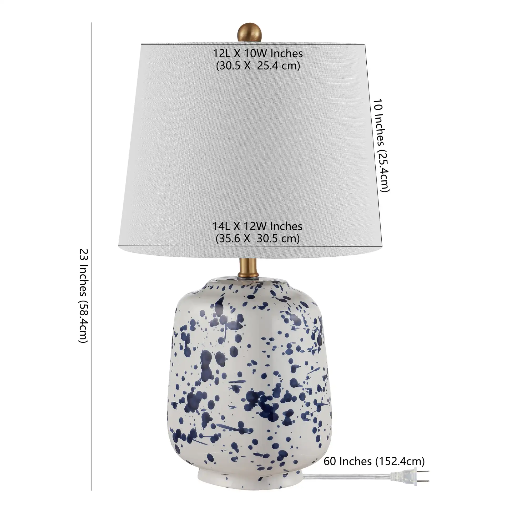 Greyon Table Lamp in Navy Blue, detail view