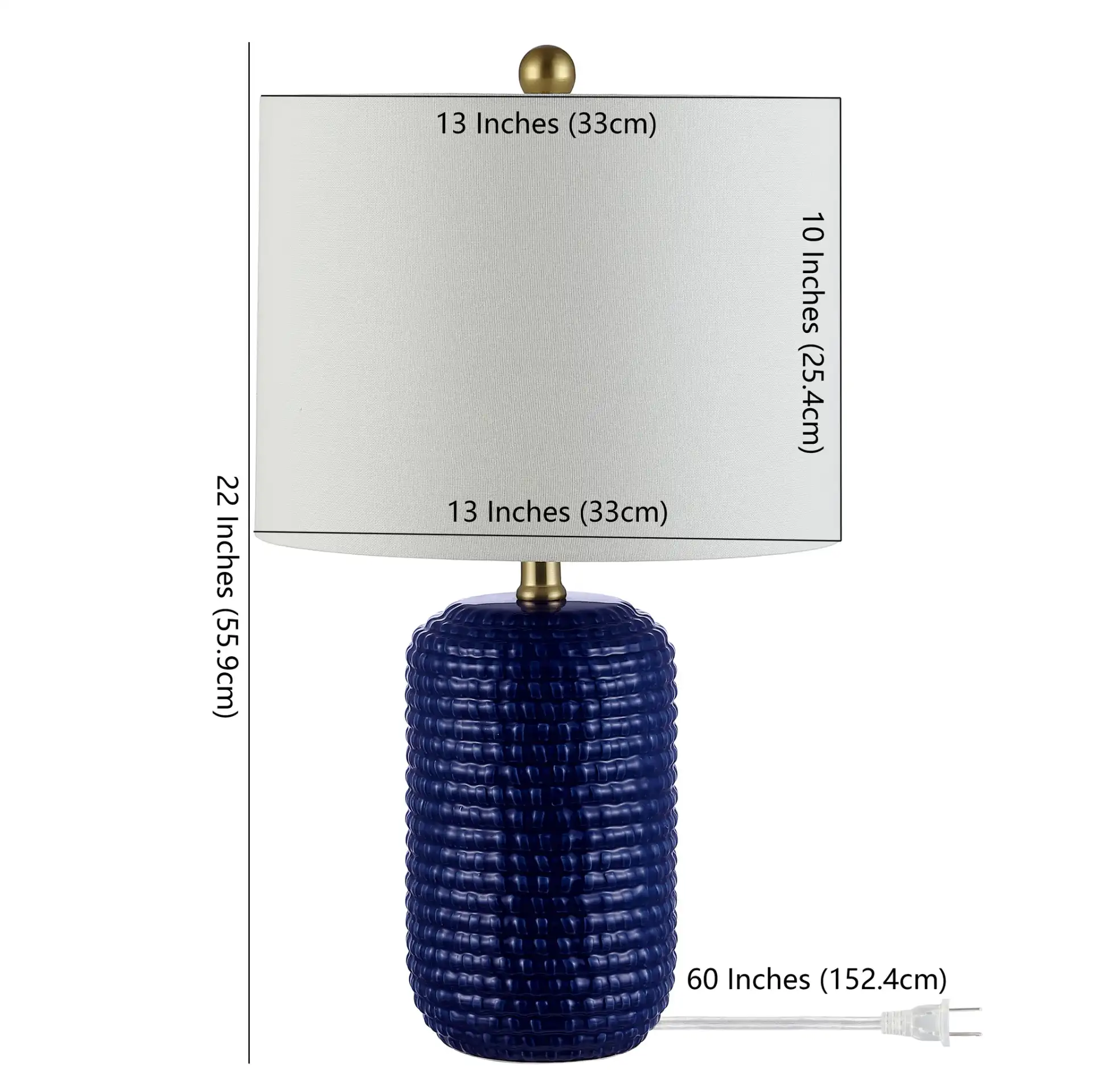 Jace Table Lamp (Set Of 2) in Navy Blue, detail view