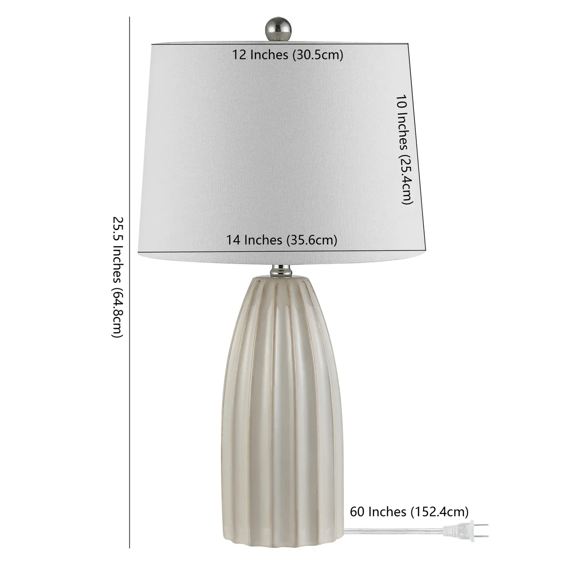 Kayden Table Lamp in Ivory, detail view