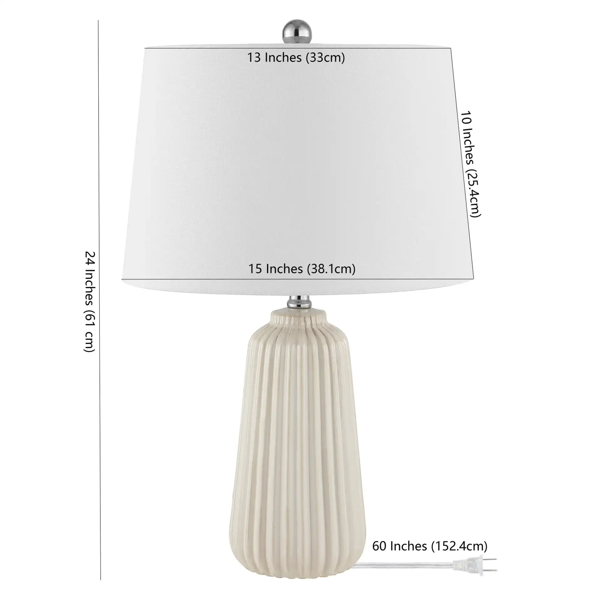 Sawyer Table Lamp in Ivory, detail view