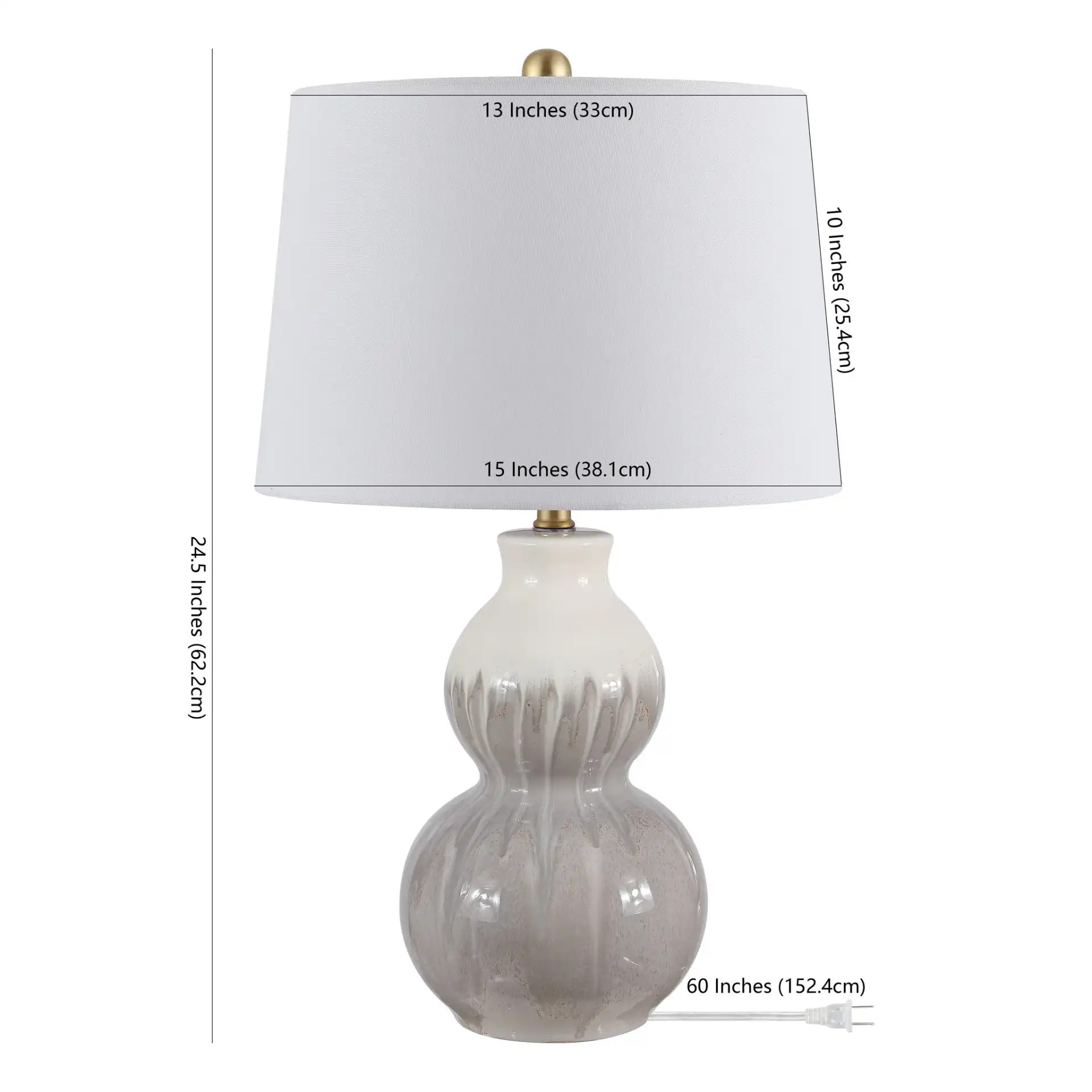 Kenzo Table Lamp in Ivory / Gray, detail view