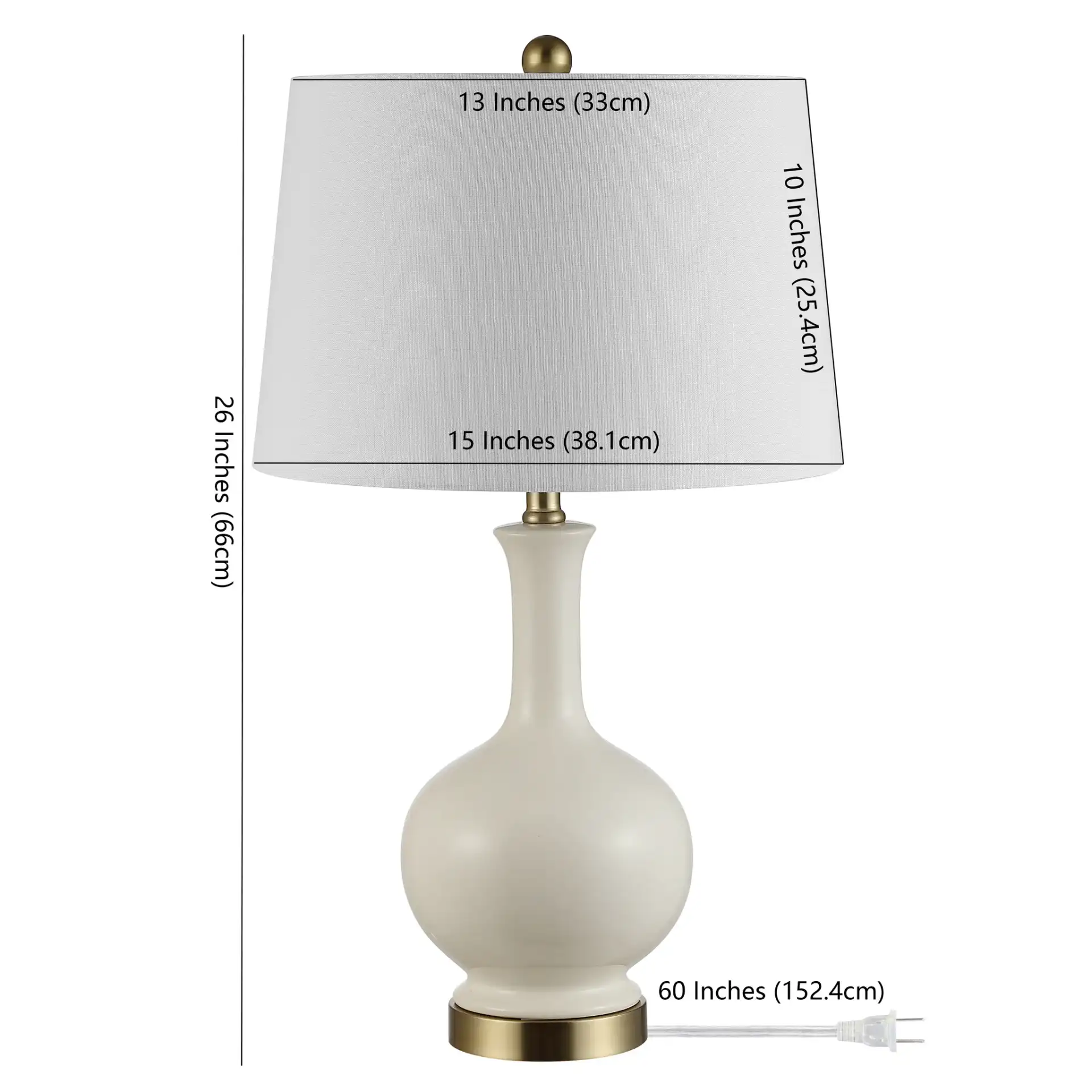 Bowie Table Lamp in Cream, detail view