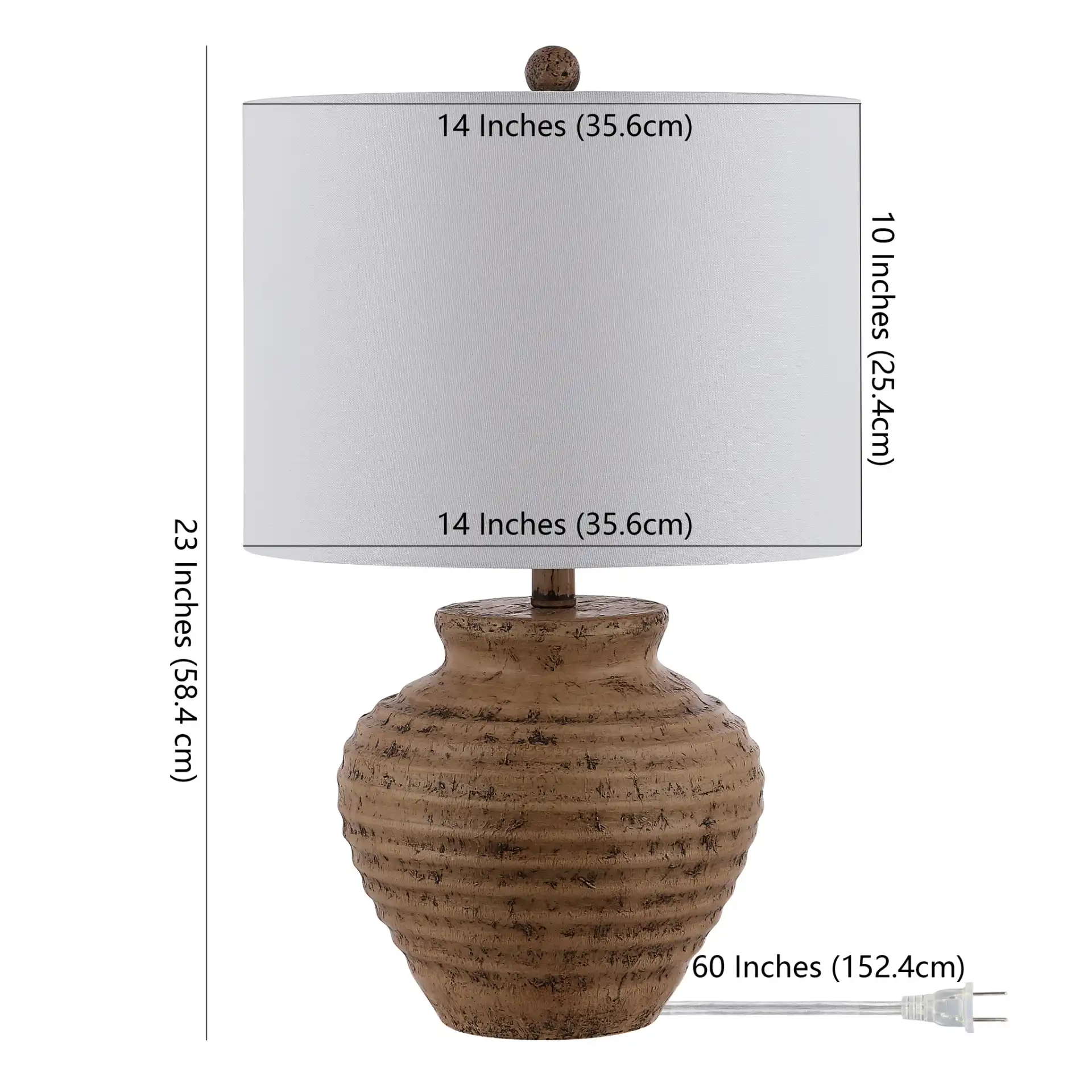Kamryn Table Lamp in Brown, detail view