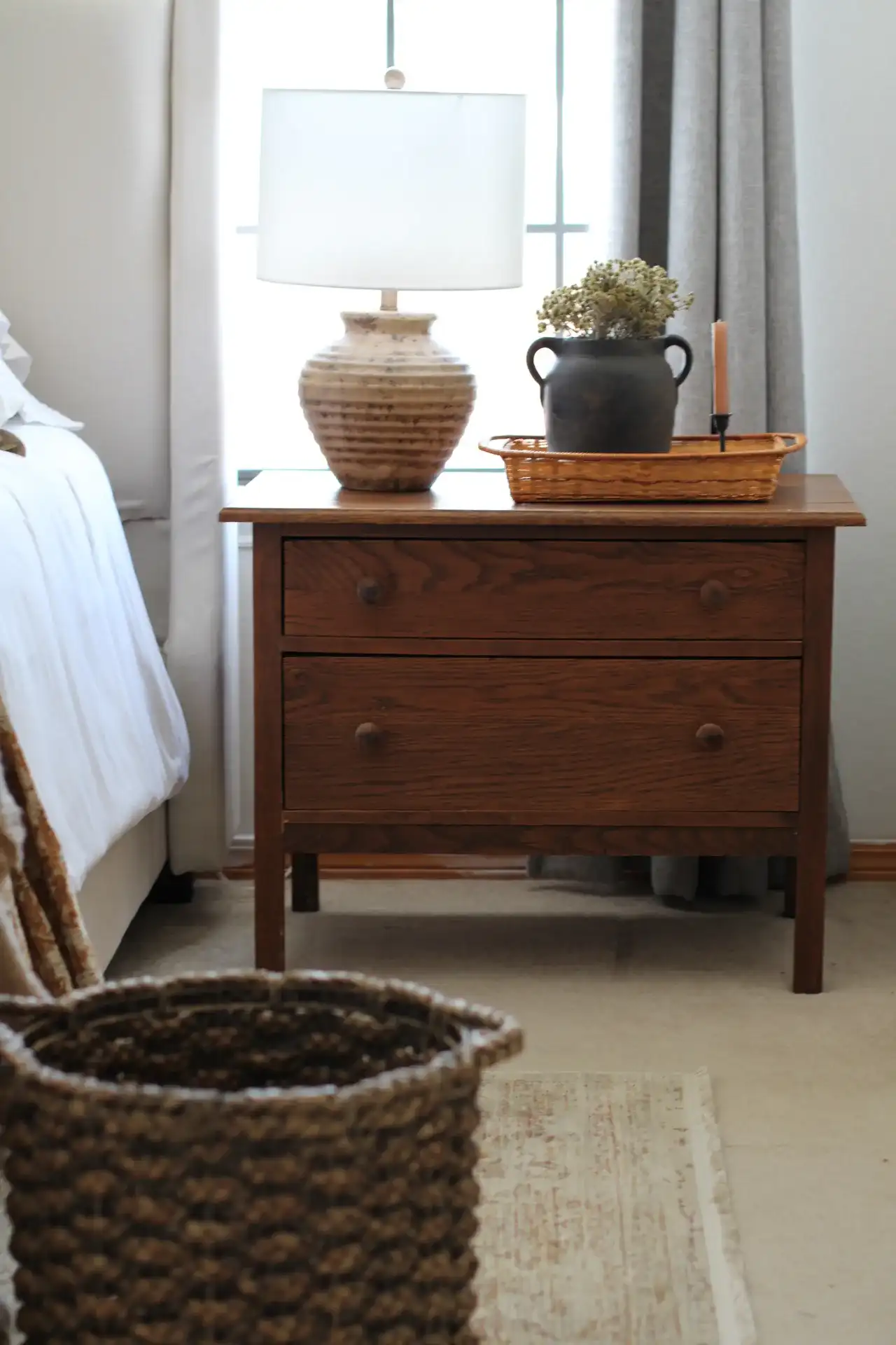 Kamryn Table Lamp in Brown in a styled room
