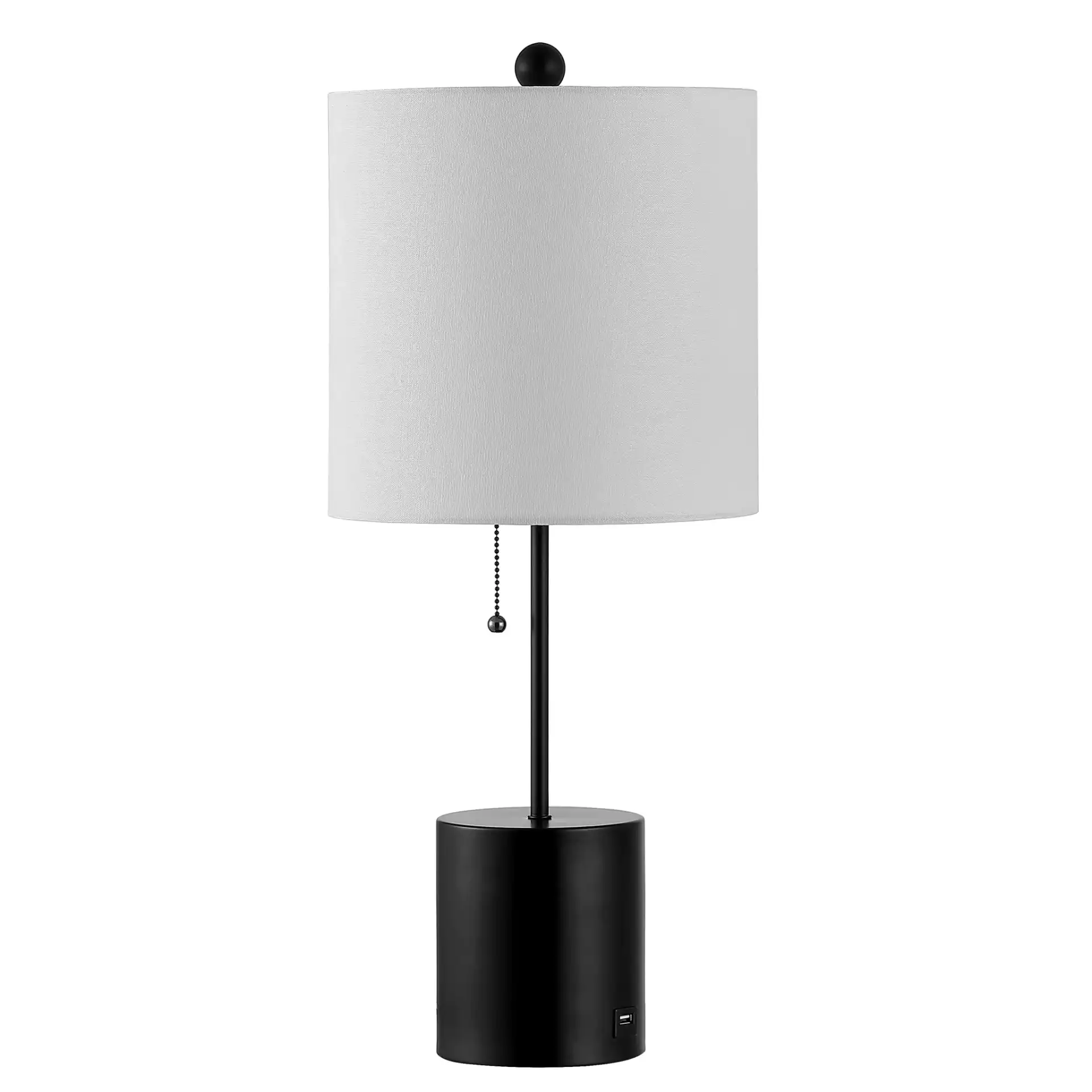 Dalra Table Lamp With Usb in Black, detail view