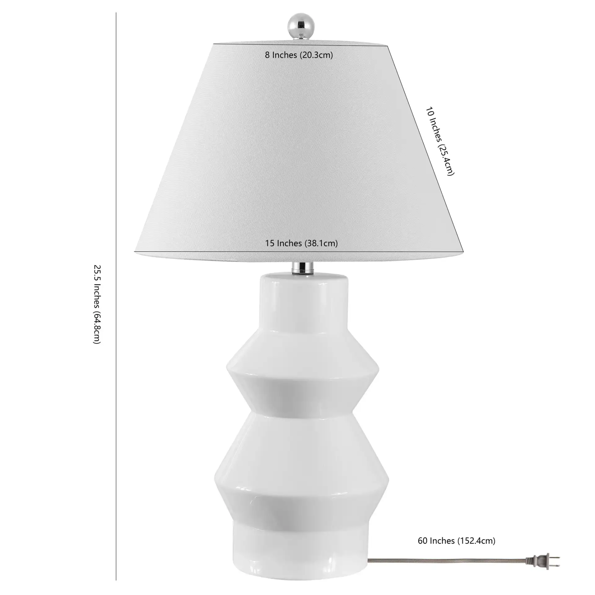 Larcia Table Lamp in White, detail view