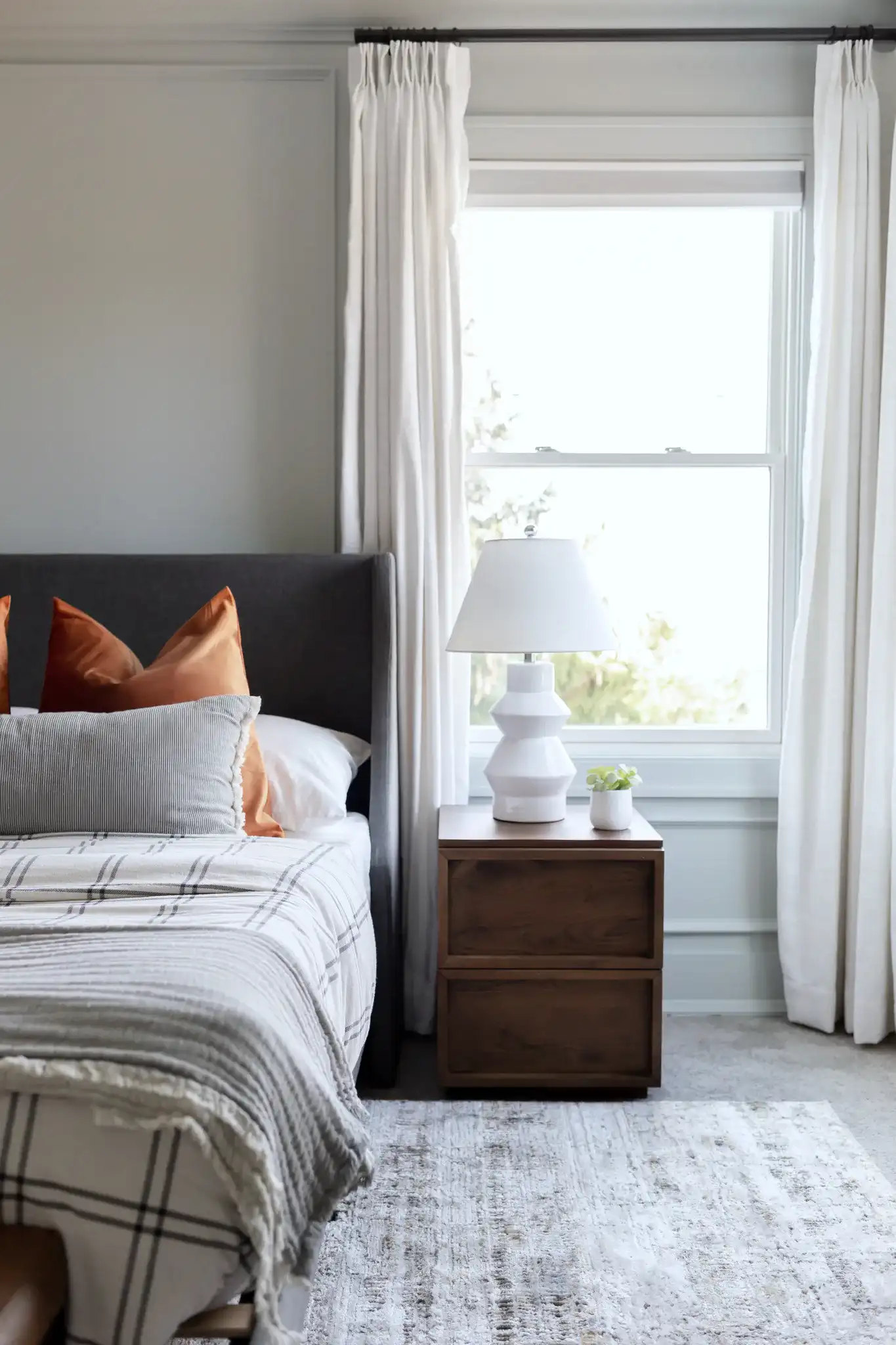 Larcia Table Lamp in White in a styled room