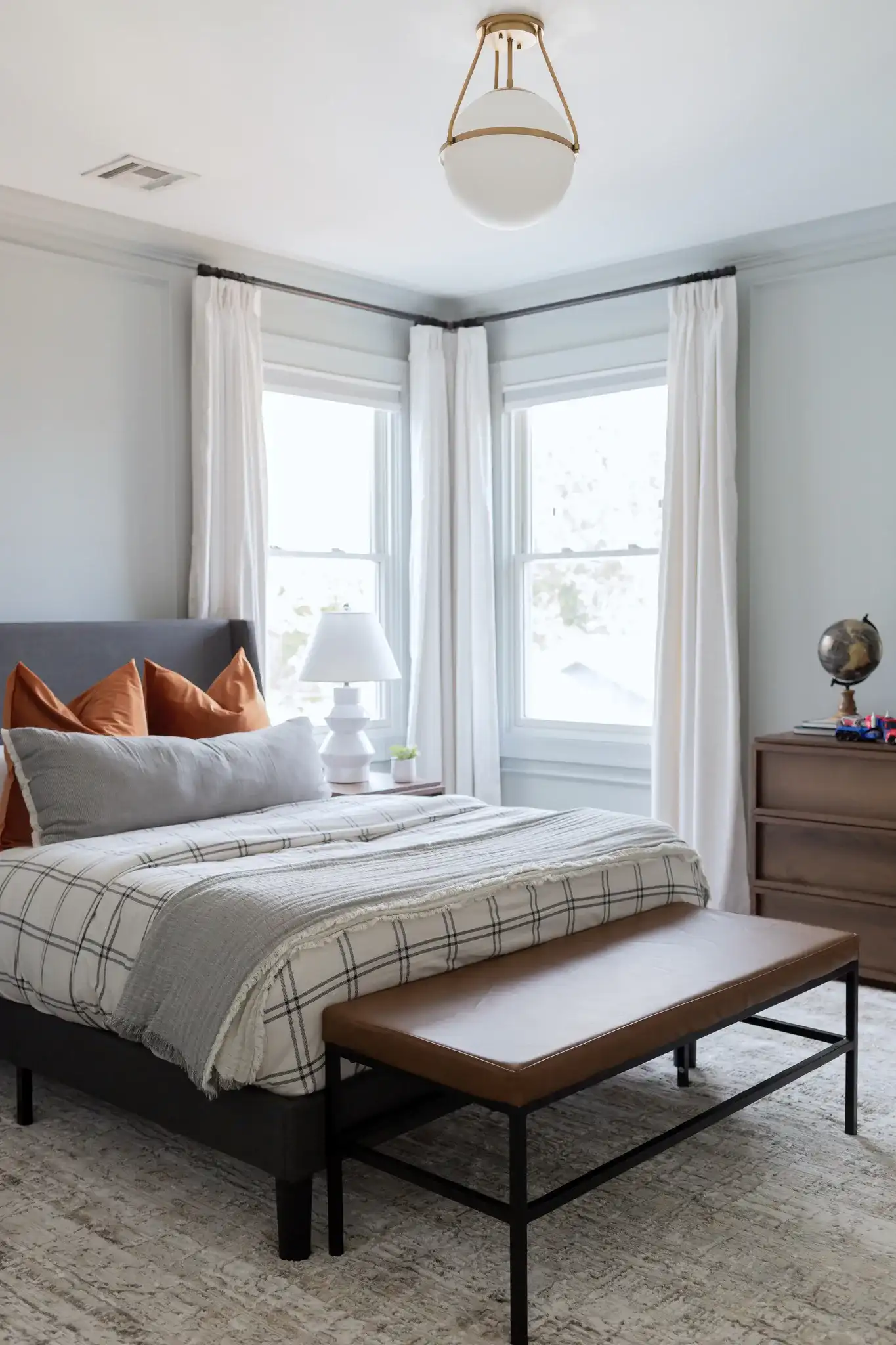Larcia Table Lamp in White in a styled room