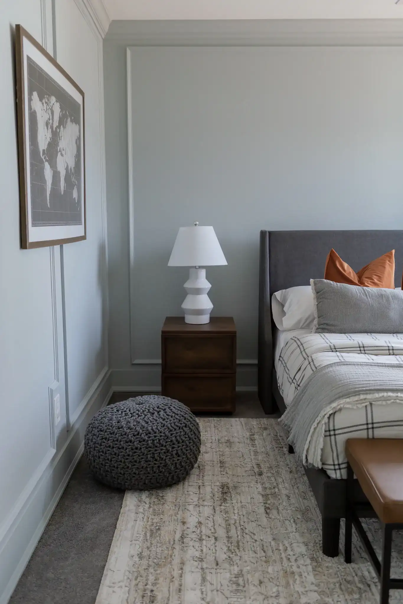 Larcia Table Lamp in White in a styled room