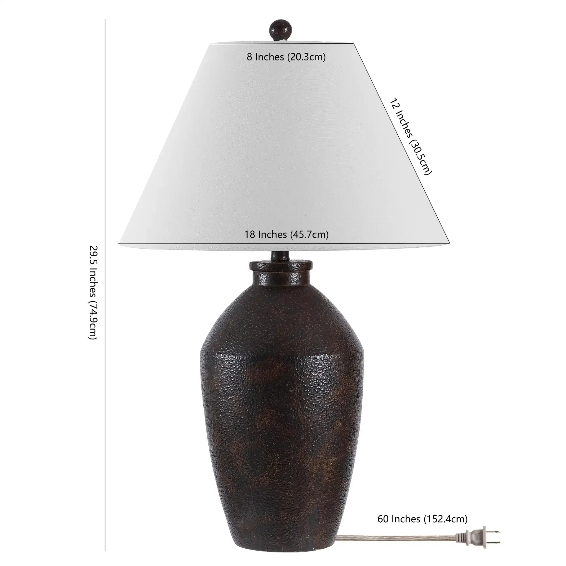 Rani Table Lamp in Brown, detail view