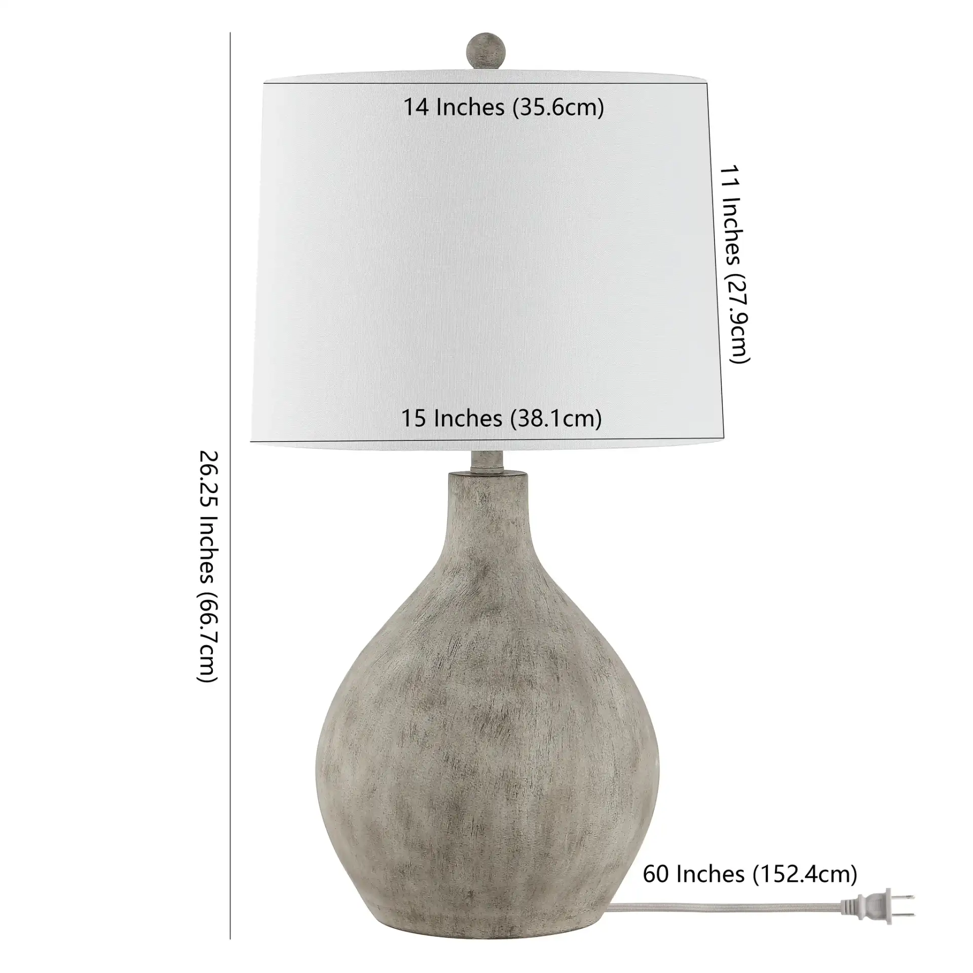 Tolen Table Lamp in Gray, detail view