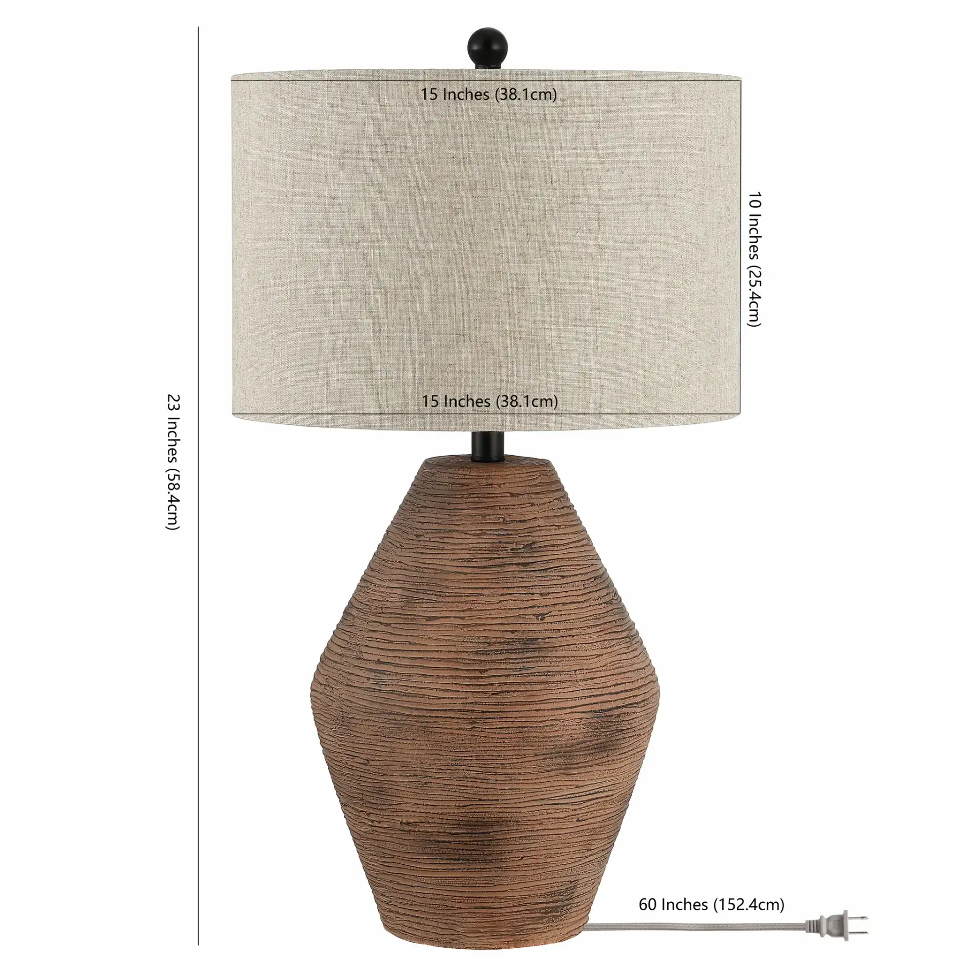 Detris Table Lamp in Brown, detail view