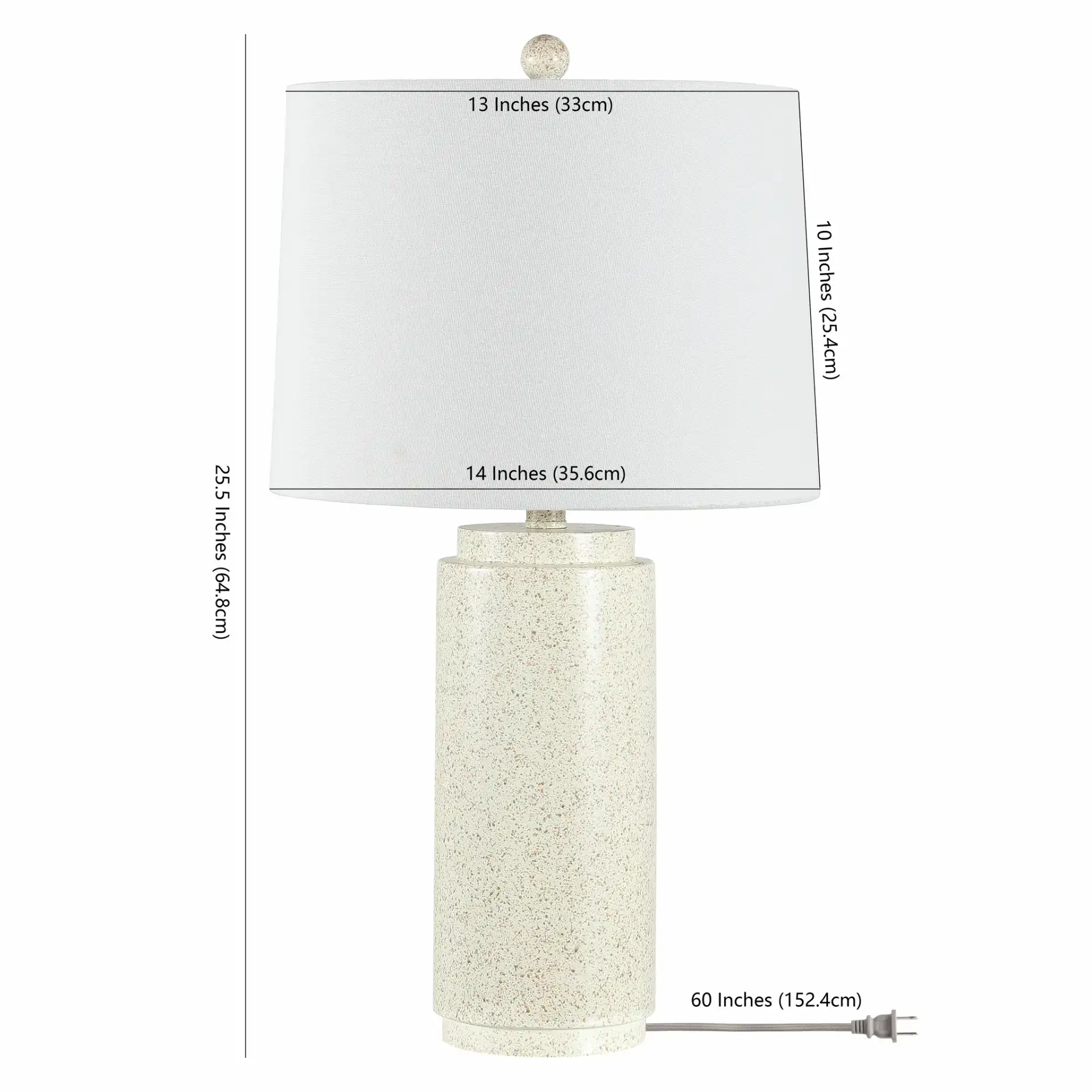 Silla Table Lamp in White / Gray, detail view