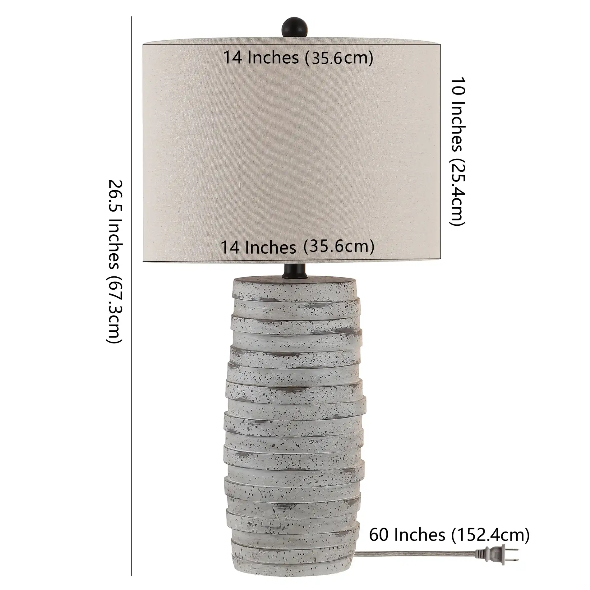 Alron Table Lamp in Antique Gray, detail view