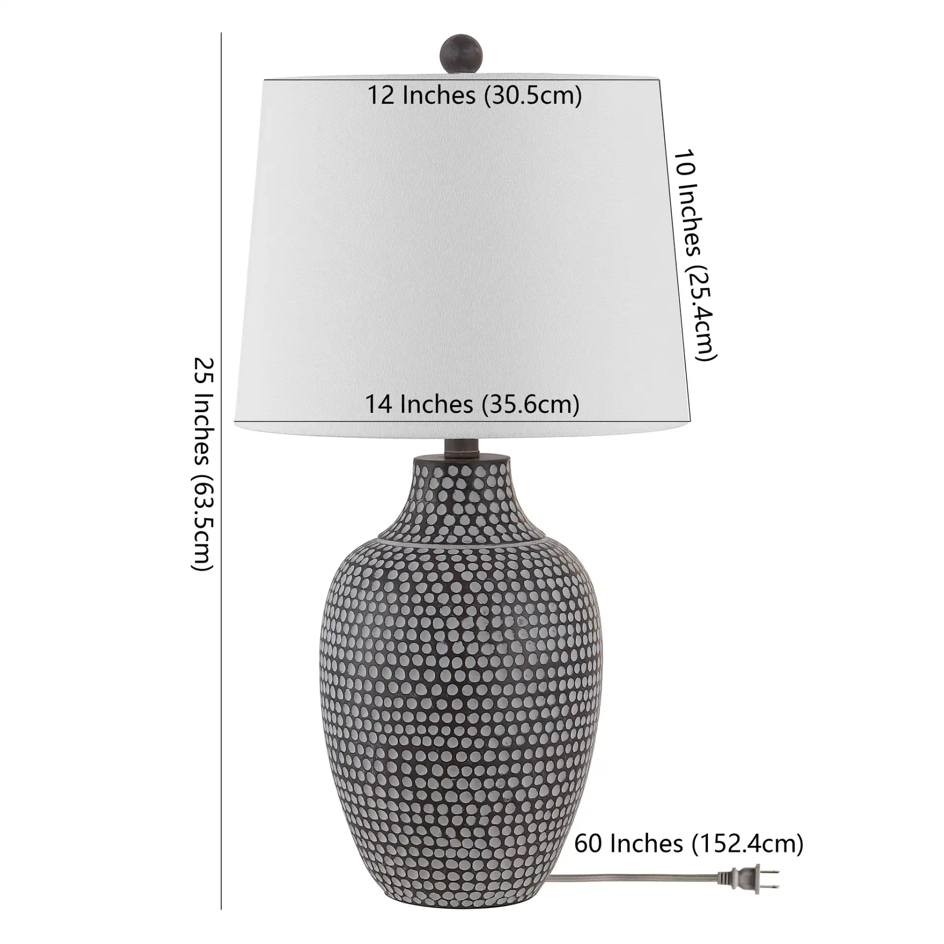 Resler Table Lamp in Brown, detail view