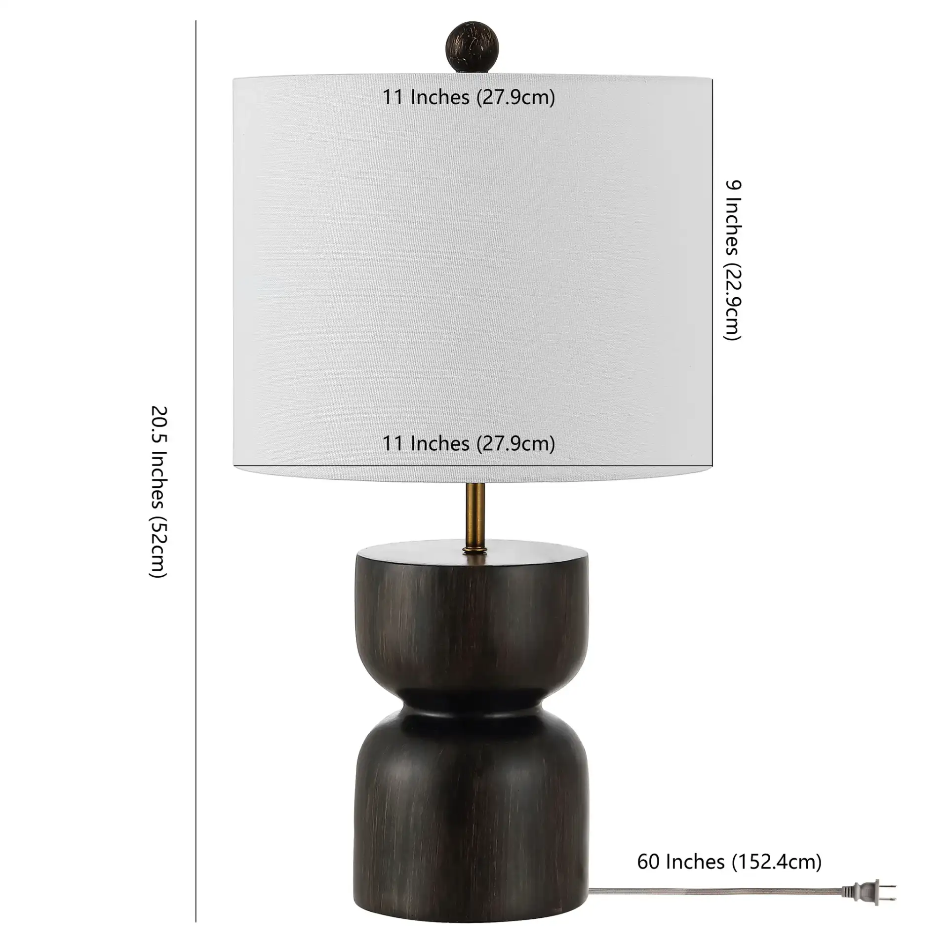 Lastra Table Lamp in Dark Brown, detail view