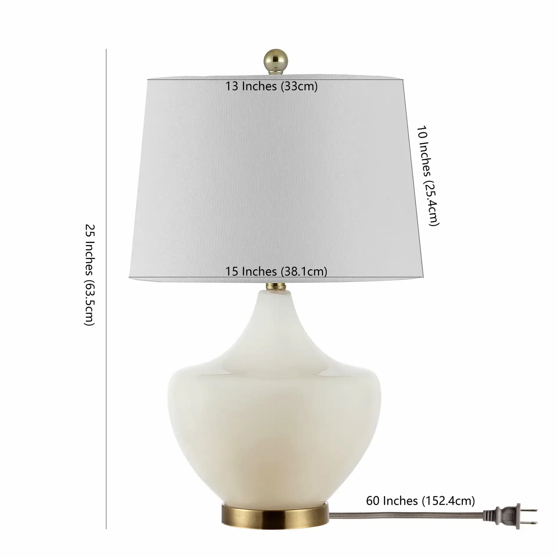 Demra Table Lamp in White, detail view