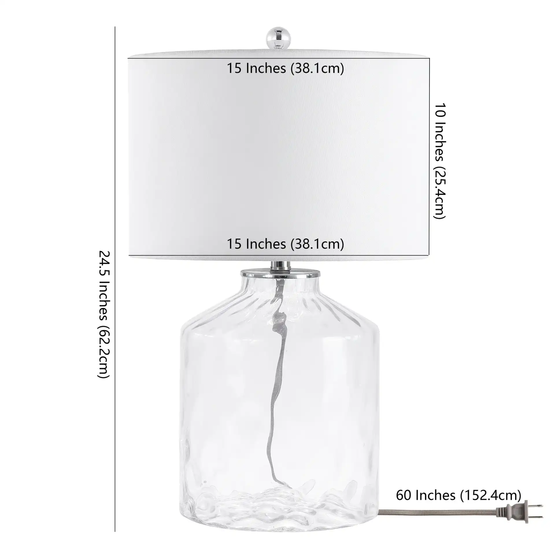 Julen Table Lamp in Clear, detail view
